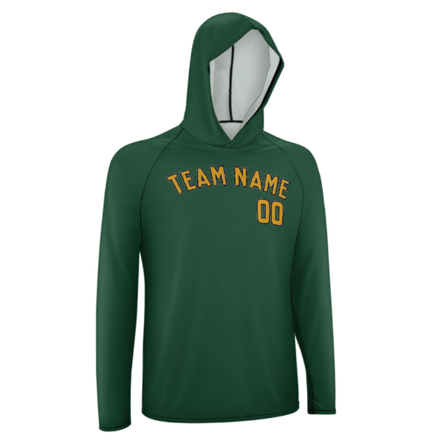 Maßgeschneidertes Moosgrün Gelb UV-Hoodie