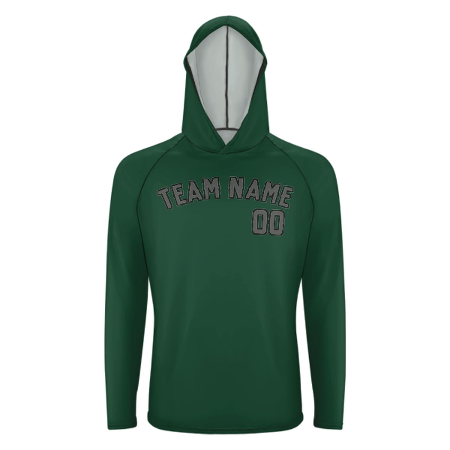 Maßgeschneidertes Moosgrün Dunkelgrau UV-Hoodie