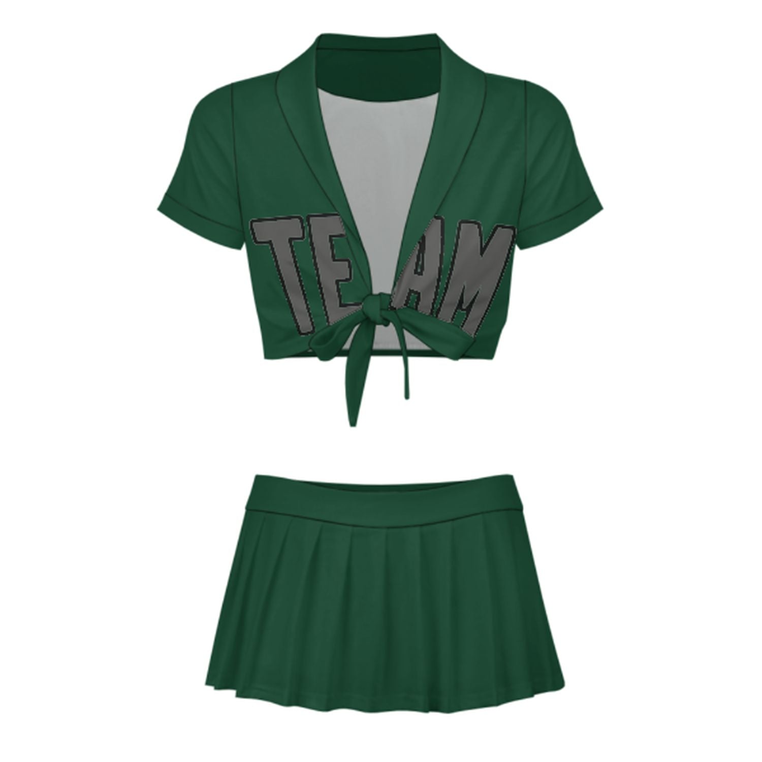 Completo da cheerleader grigio scuro verde muschio personalizzato
