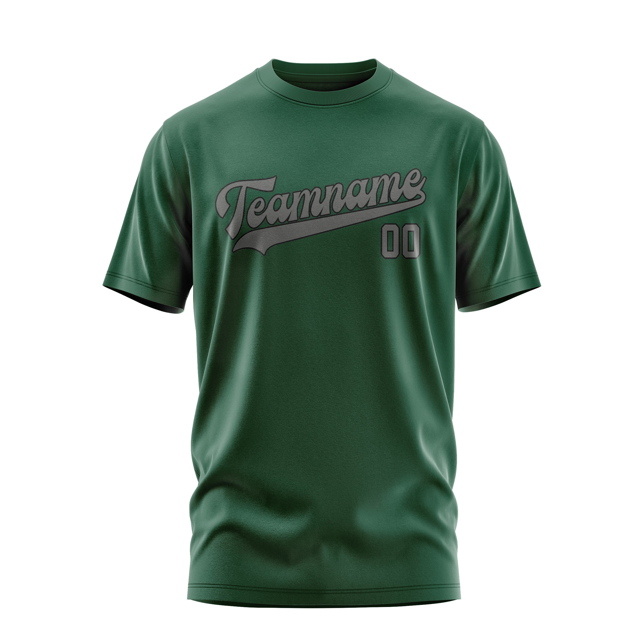 Maßgeschneidertes Moosgrün Dunkelgrau T-Shirt