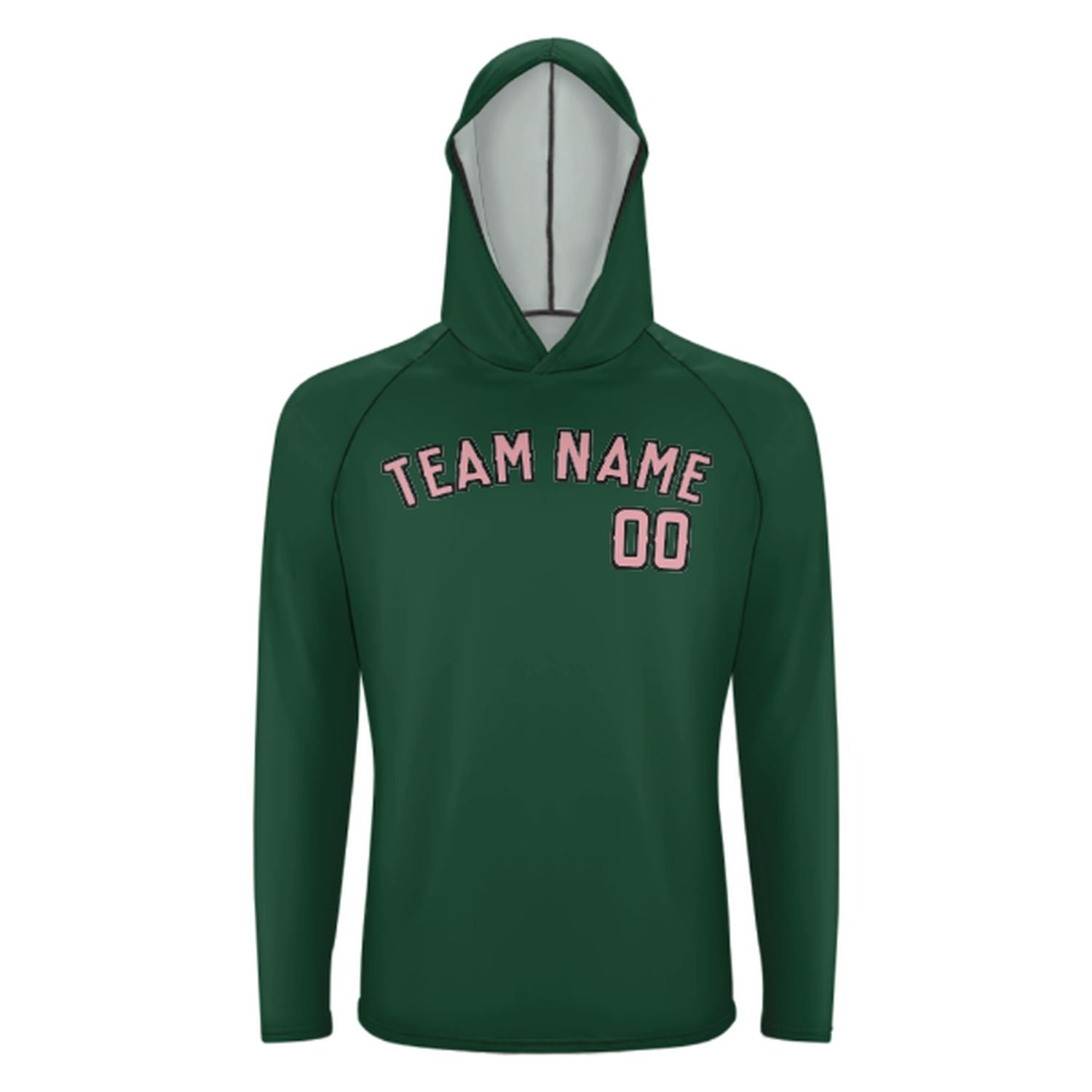 Maßgeschneidertes Moosgrün Rosa UV-Hoodie