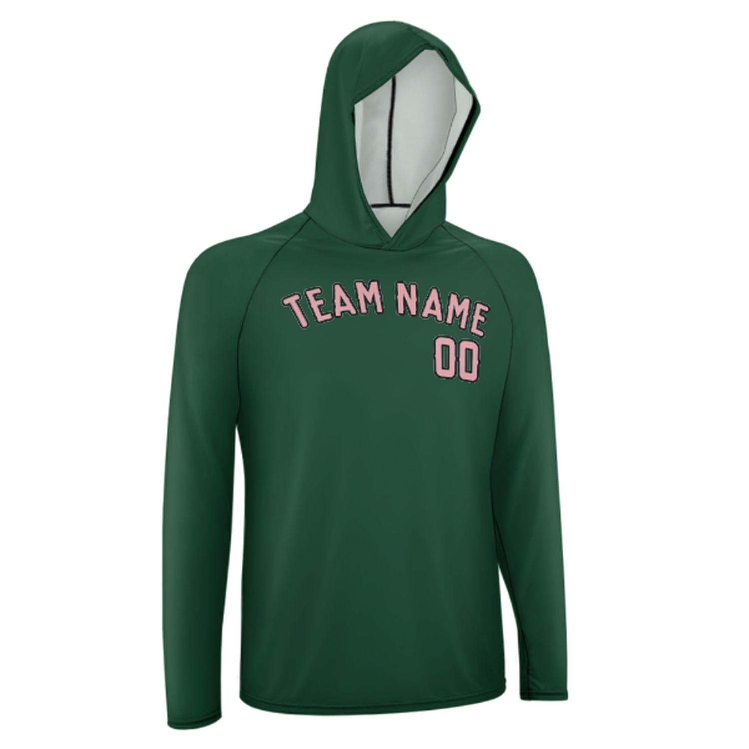 Maßgeschneidertes Moosgrün Rosa UV-Hoodie