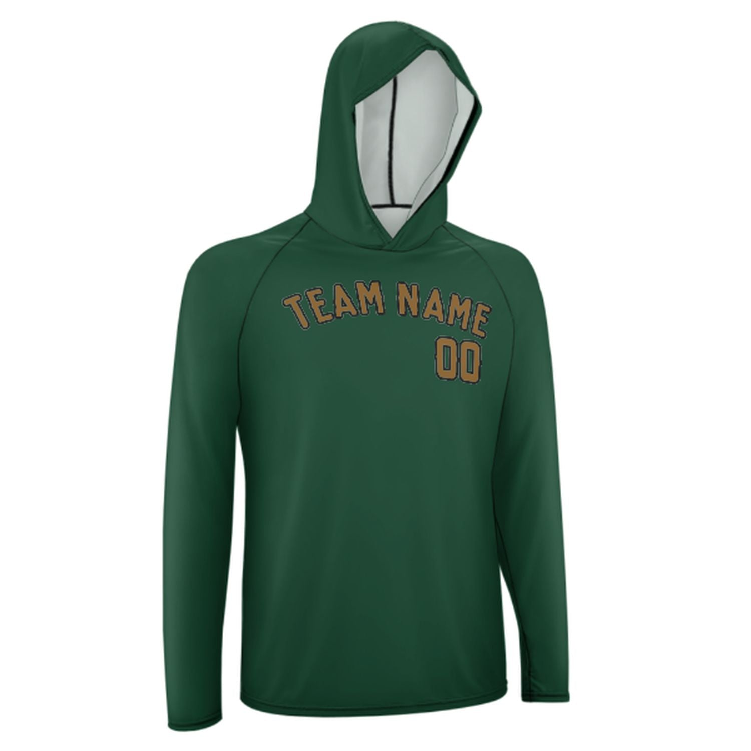 Maßgeschneidertes Moosgrün Khaki UV-Hoodie