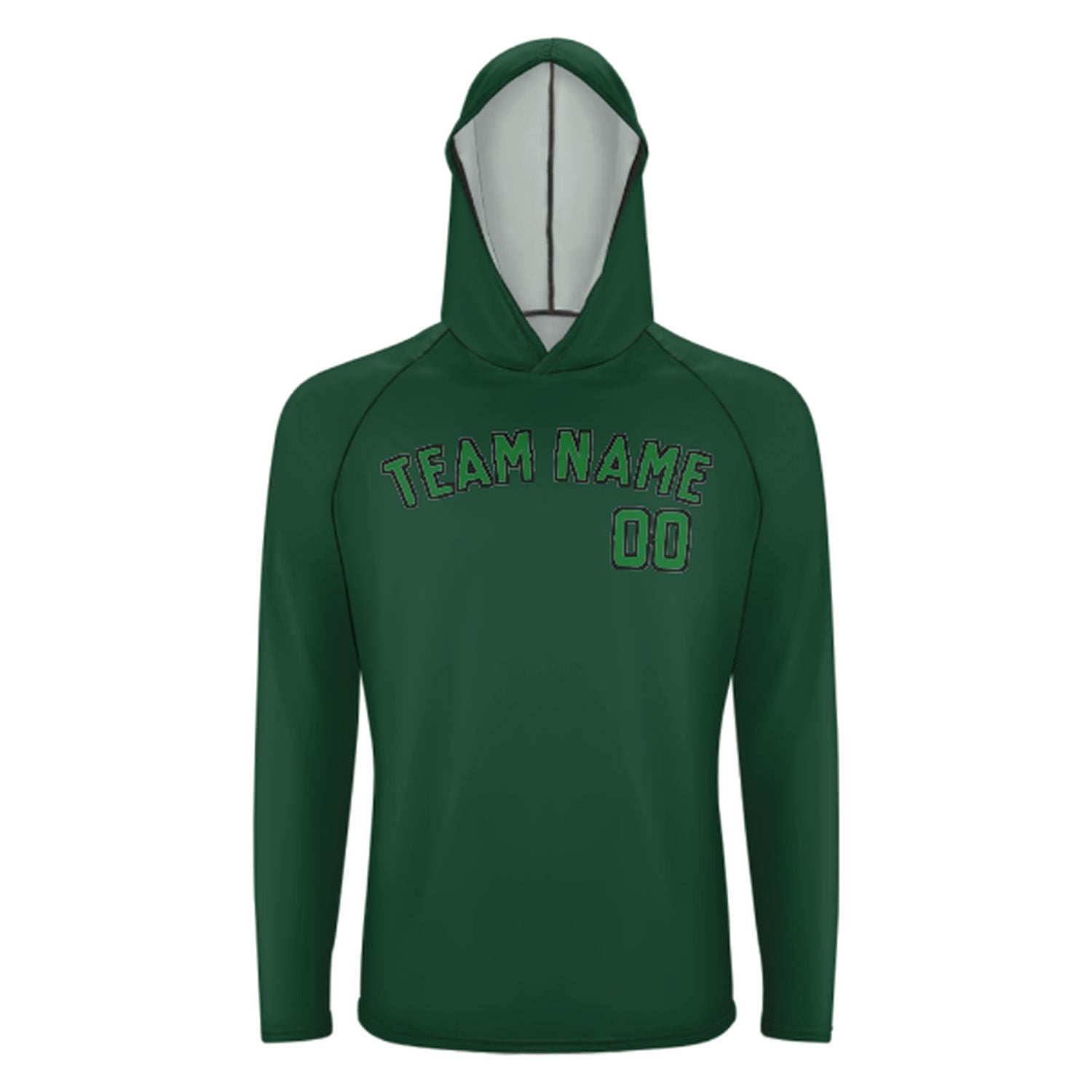 Maßgeschneidertes Moosgrün Smaragdgrün UV-Hoodie