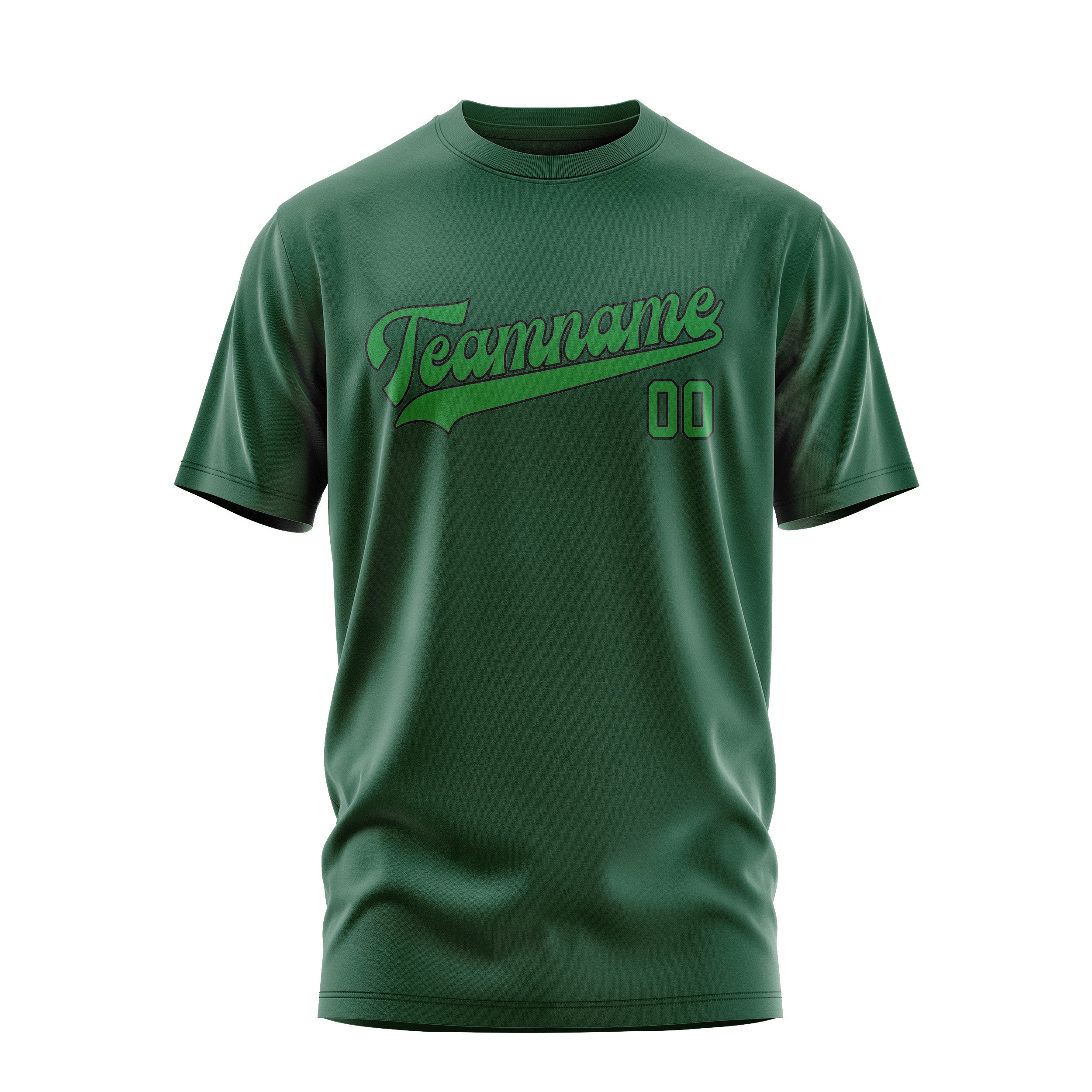 Maßgeschneidertes Moosgrün Smaragdgrün T-Shirt