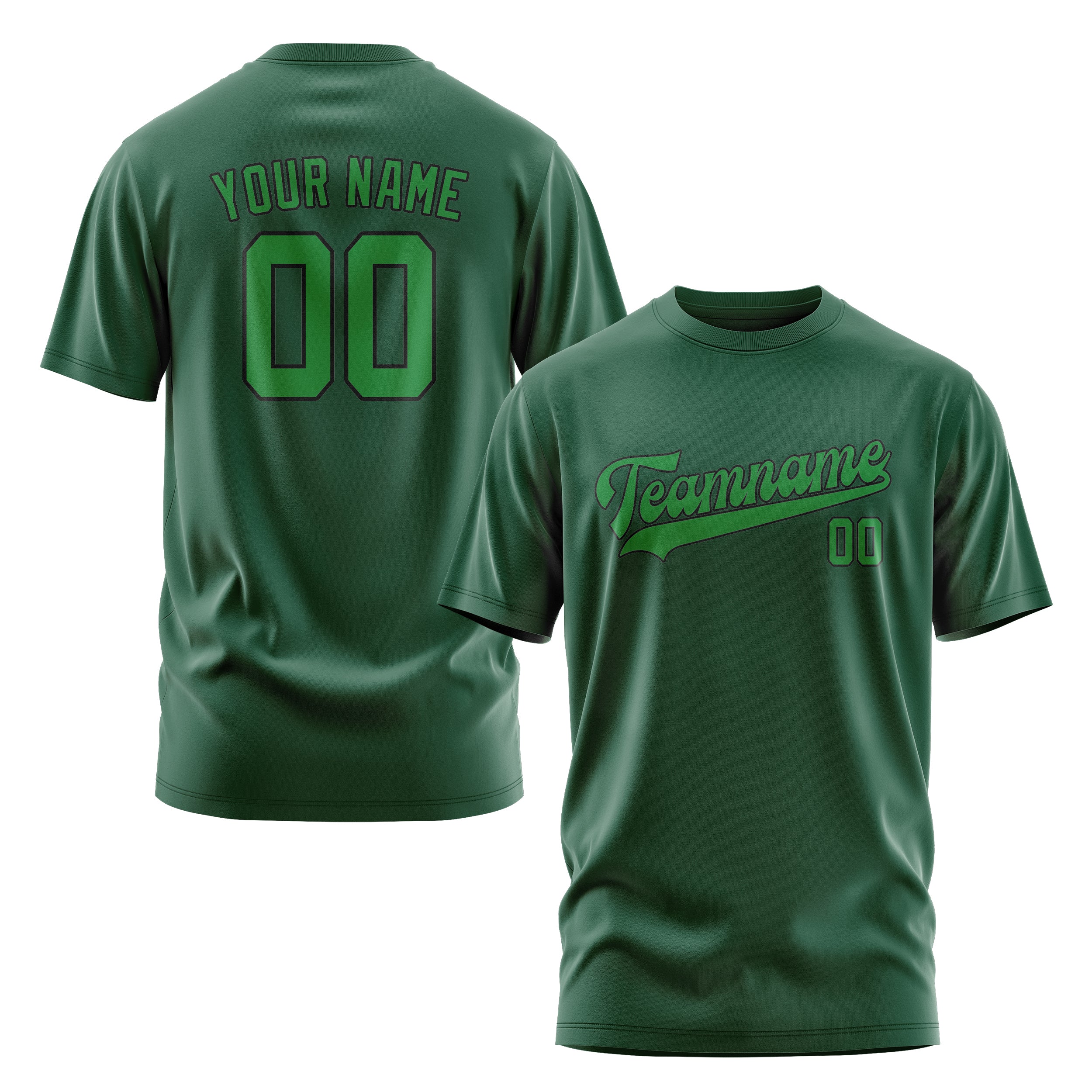Maßgeschneidertes Moosgrün Smaragdgrün T-Shirt