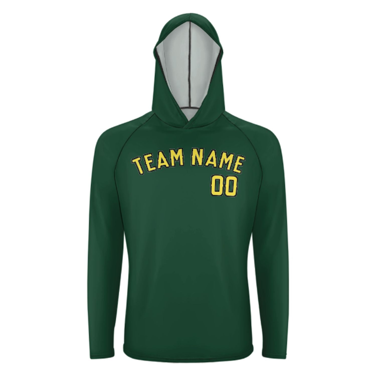 Maßgeschneidertes Moosgrün Blassgelb UV-Hoodie