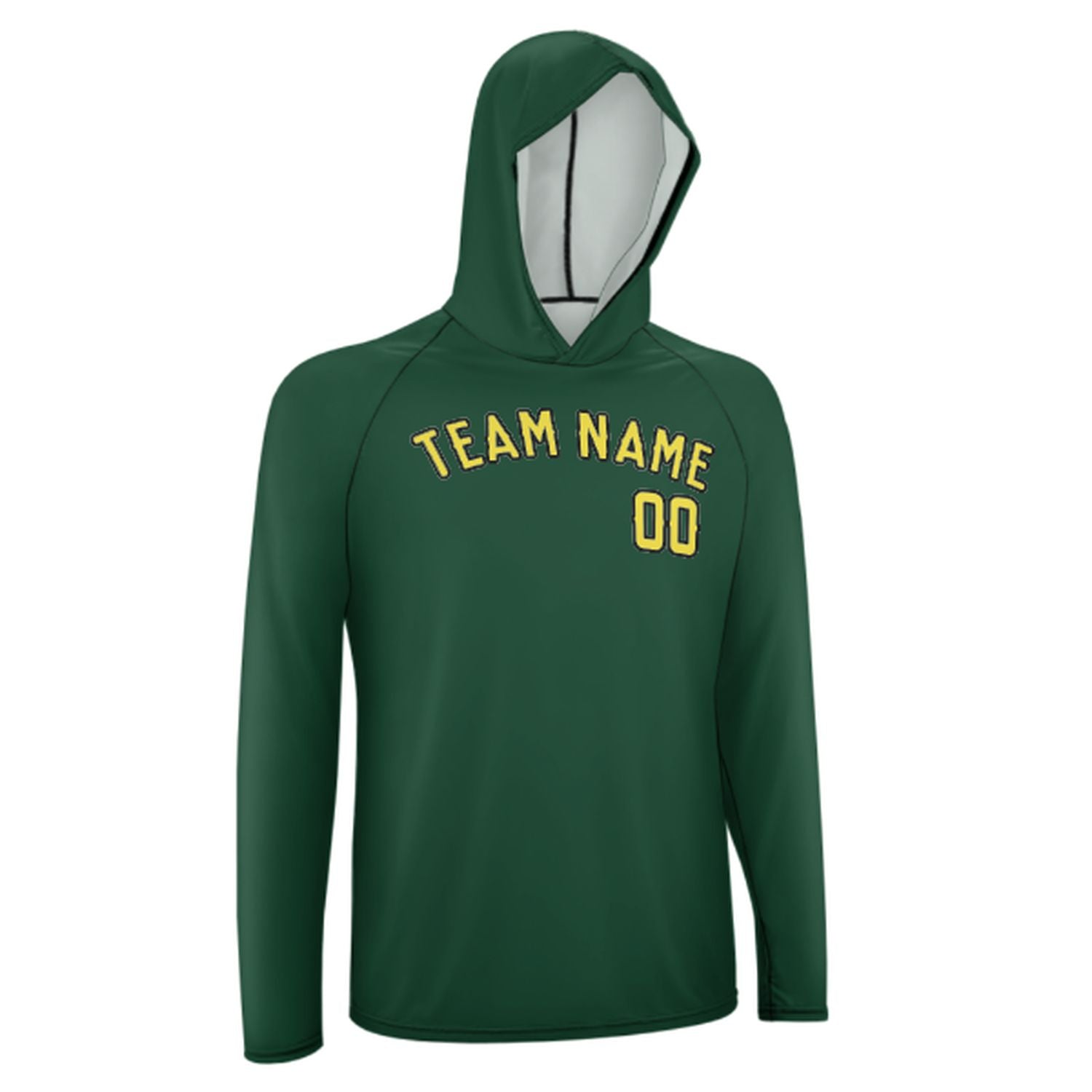 Maßgeschneidertes Moosgrün Blassgelb UV-Hoodie