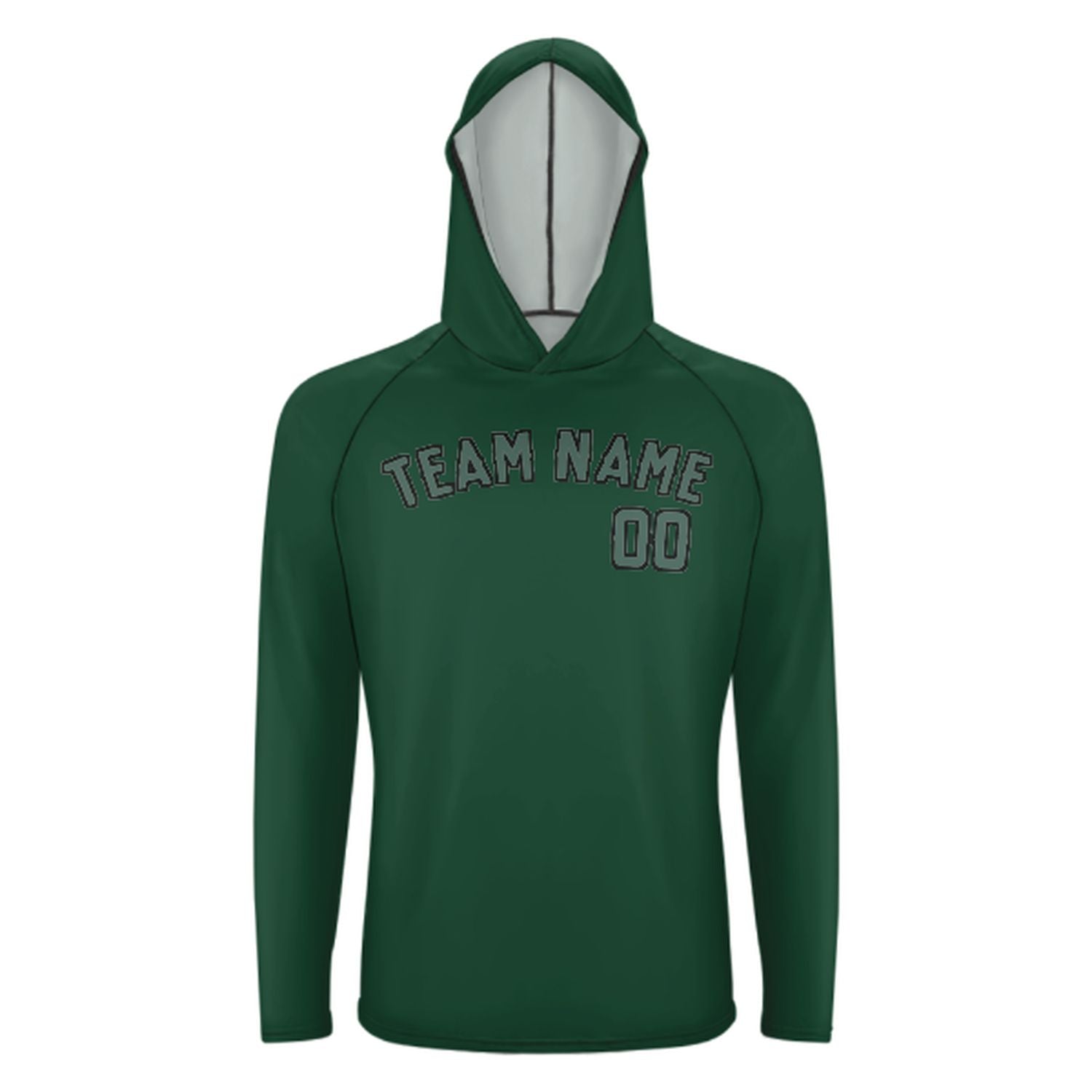 Maßgeschneidertes Moosgrün Blaugrün UV-Hoodie