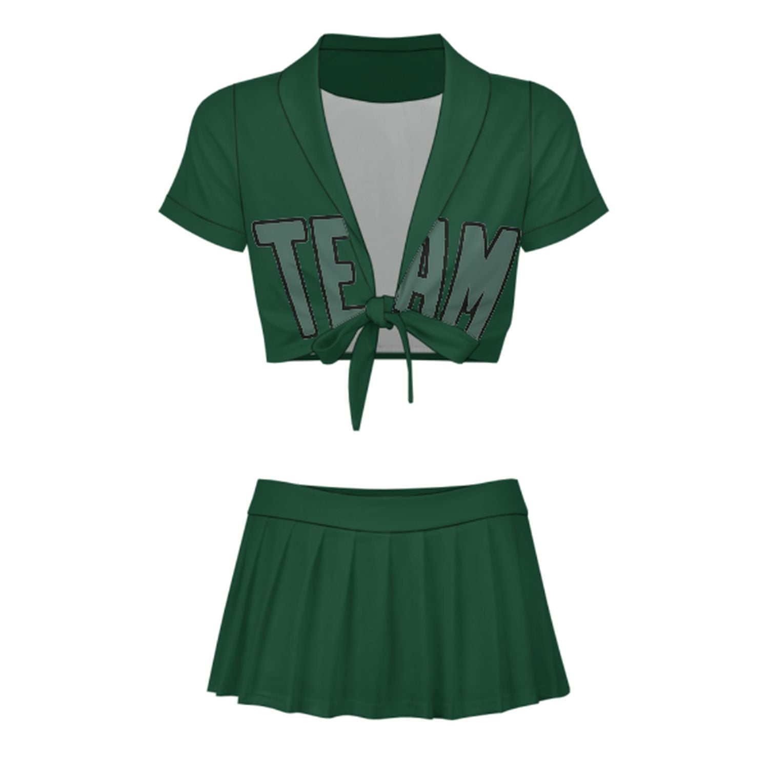 Completo da cheerleader personalizzato verde muschio