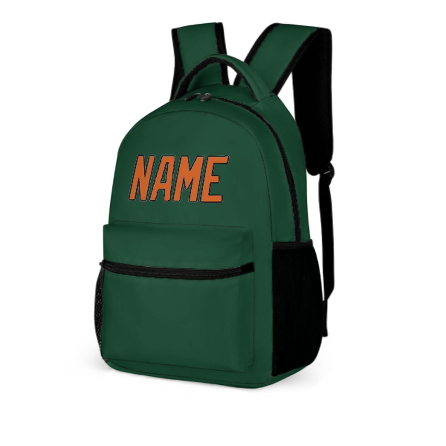 Maßgeschneidertes Moosgrün Orange Kinderrucksack