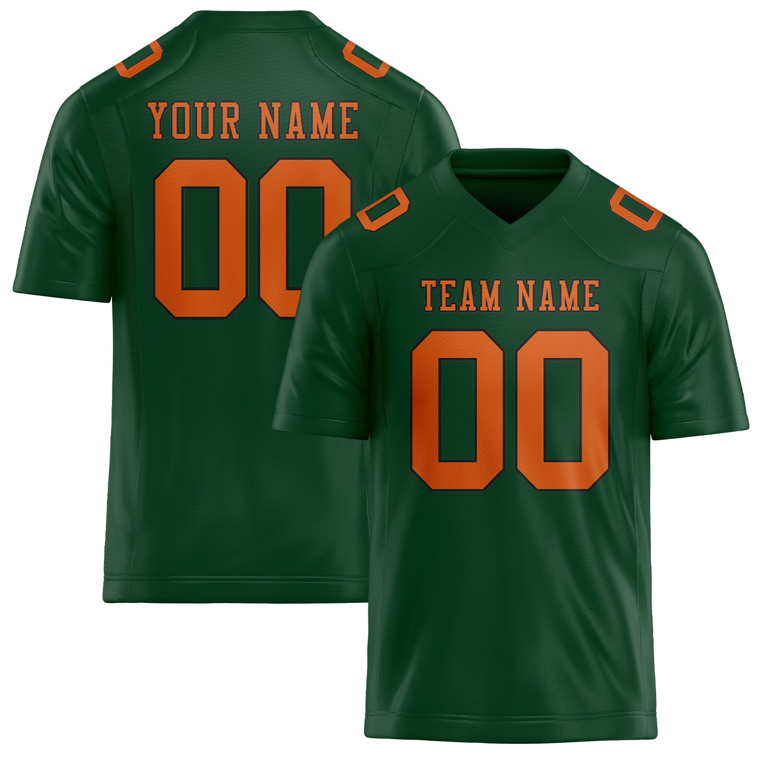 Maßgeschneidertes Professionelles Moosgrün Orange Rugbytrikot