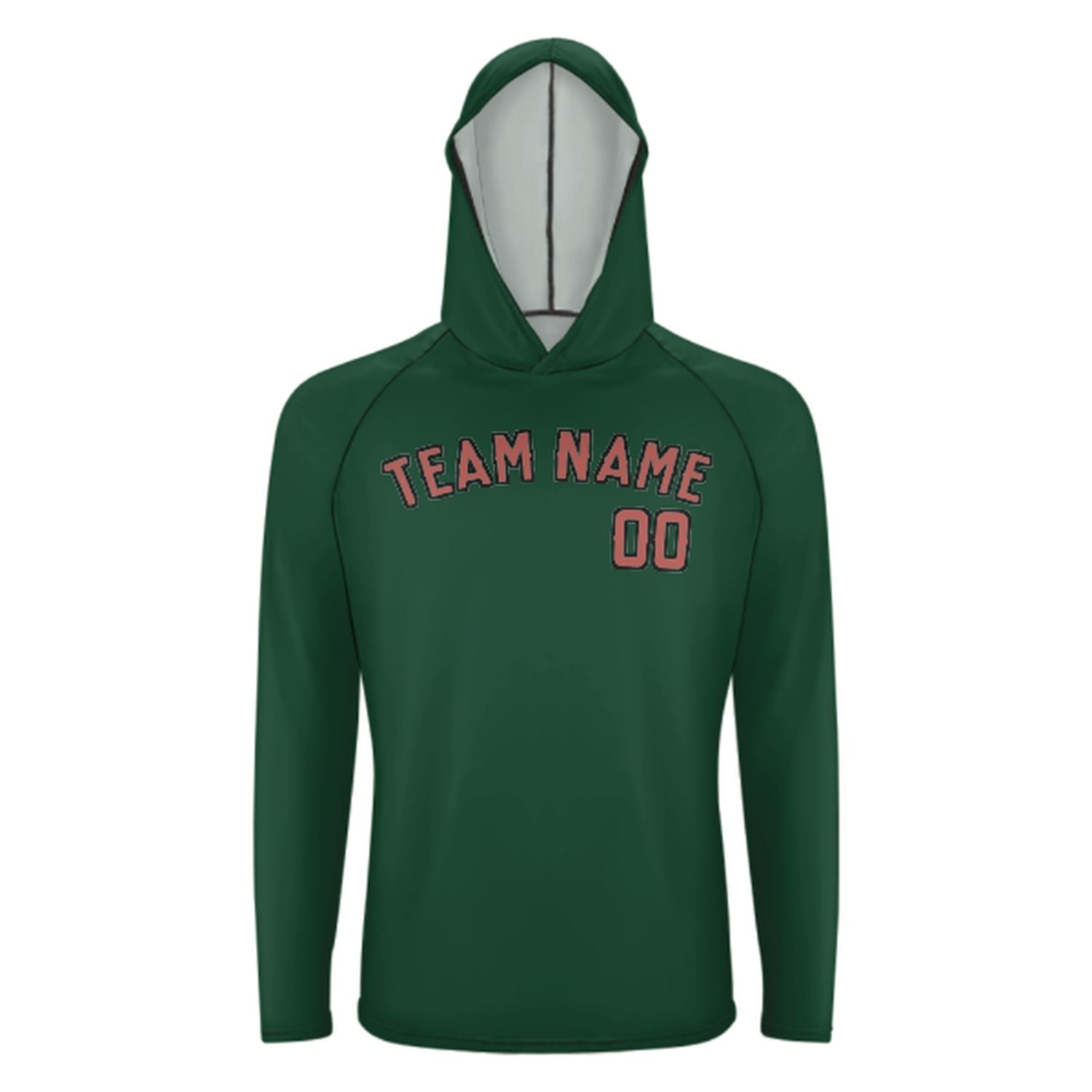Maßgeschneidertes Moosgrün Kupferrose UV-Hoodie