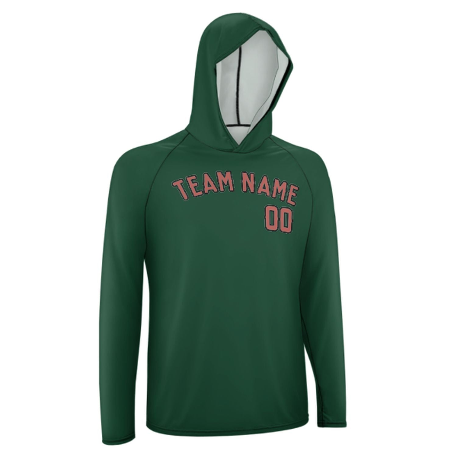 Maßgeschneidertes Moosgrün Kupferrose UV-Hoodie