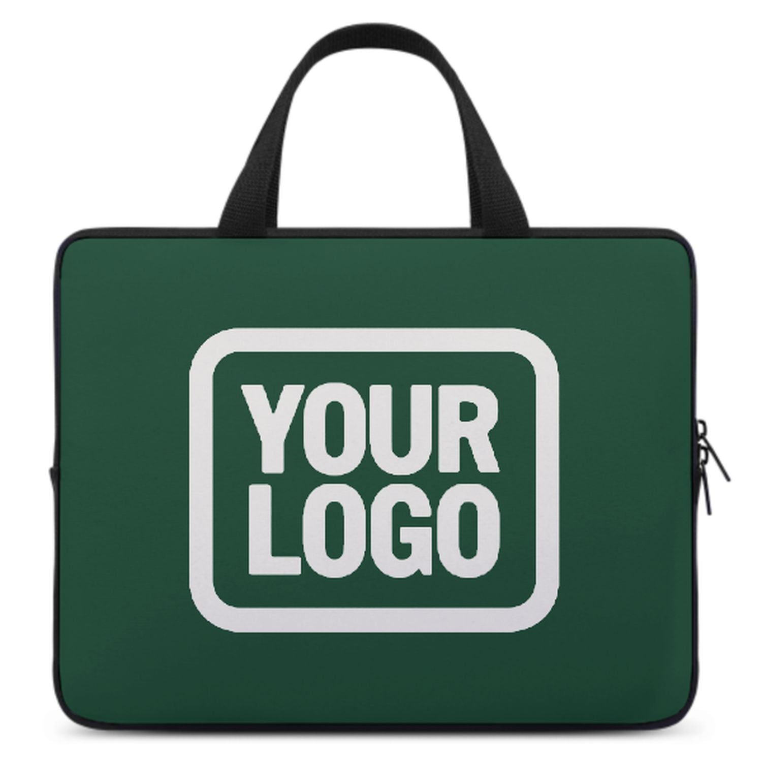 Bolsa de laptop blanca verde musgo hecha a medida