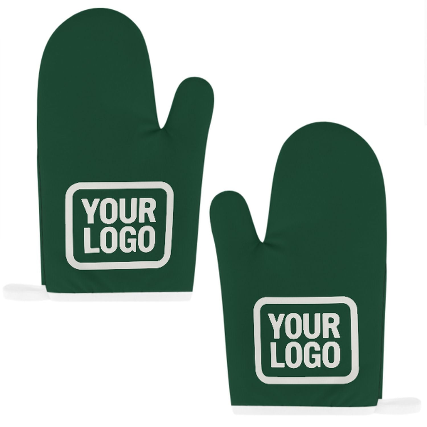 Maßgeschneidertes Moosgrün  Weiß Topfhandschuh Set – 2-teilig