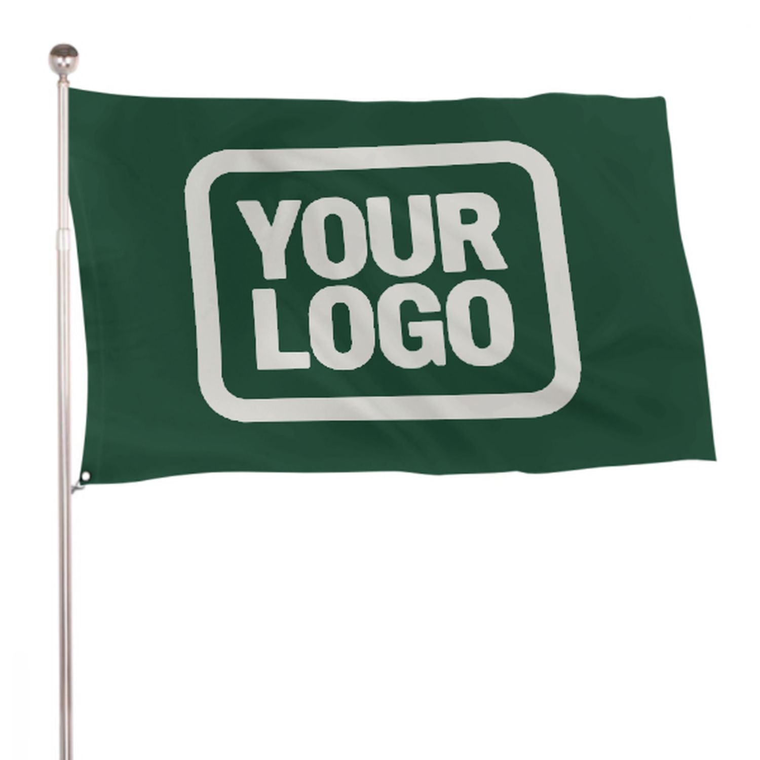 Maßgeschneidertes Moosgrün Weiß Flagge