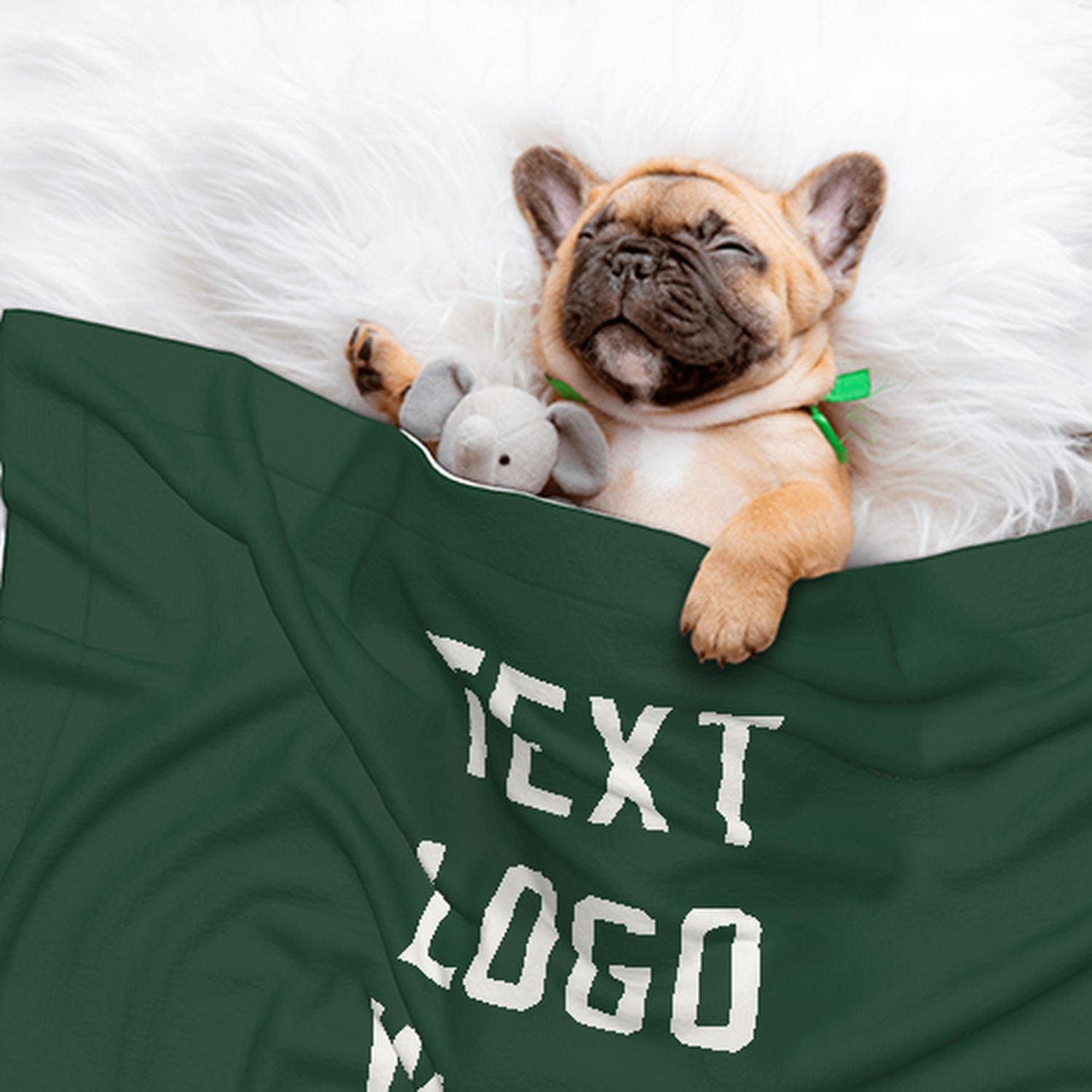 Coperta personalizzata per animali domestici verde muschio bianco