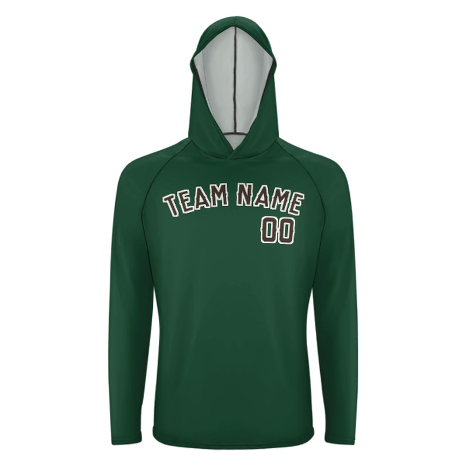 Maßgeschneidertes Moosgrün Braun UV-Hoodie