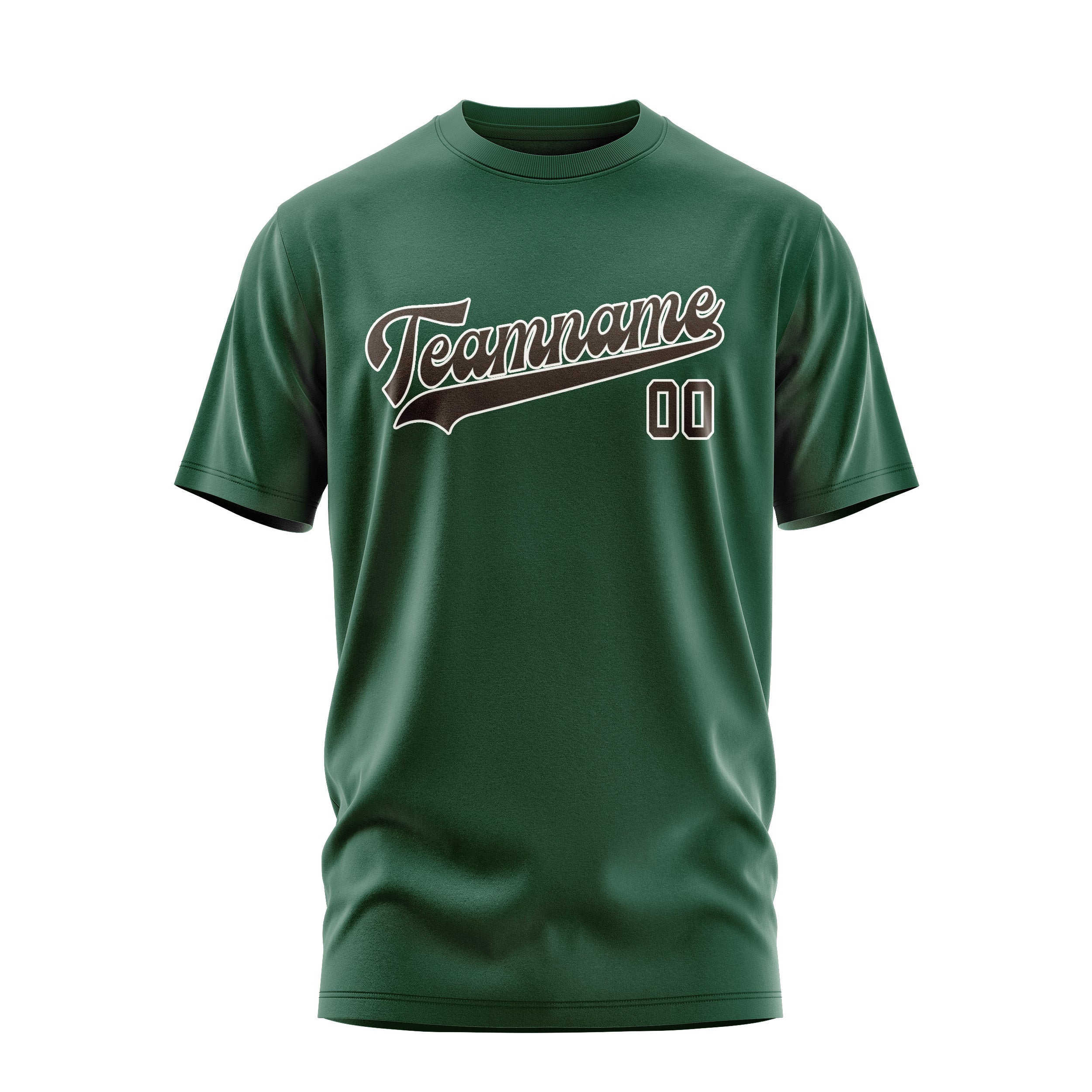 Maßgeschneidertes Moosgrün Braun T-Shirt