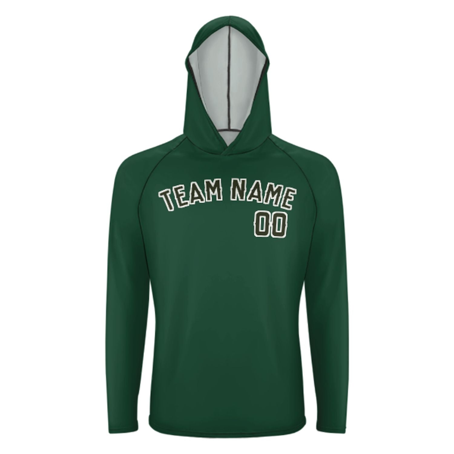 Maßgeschneidertes Moosgrün Dunkles Oliv UV-Hoodie
