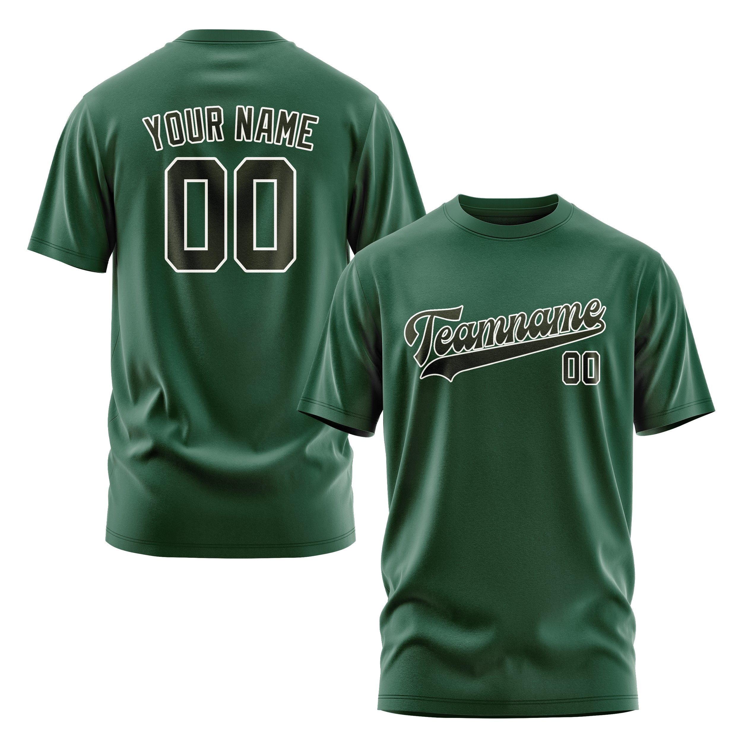 Maßgeschneidertes Moosgrün Dunkles Oliv T-Shirt