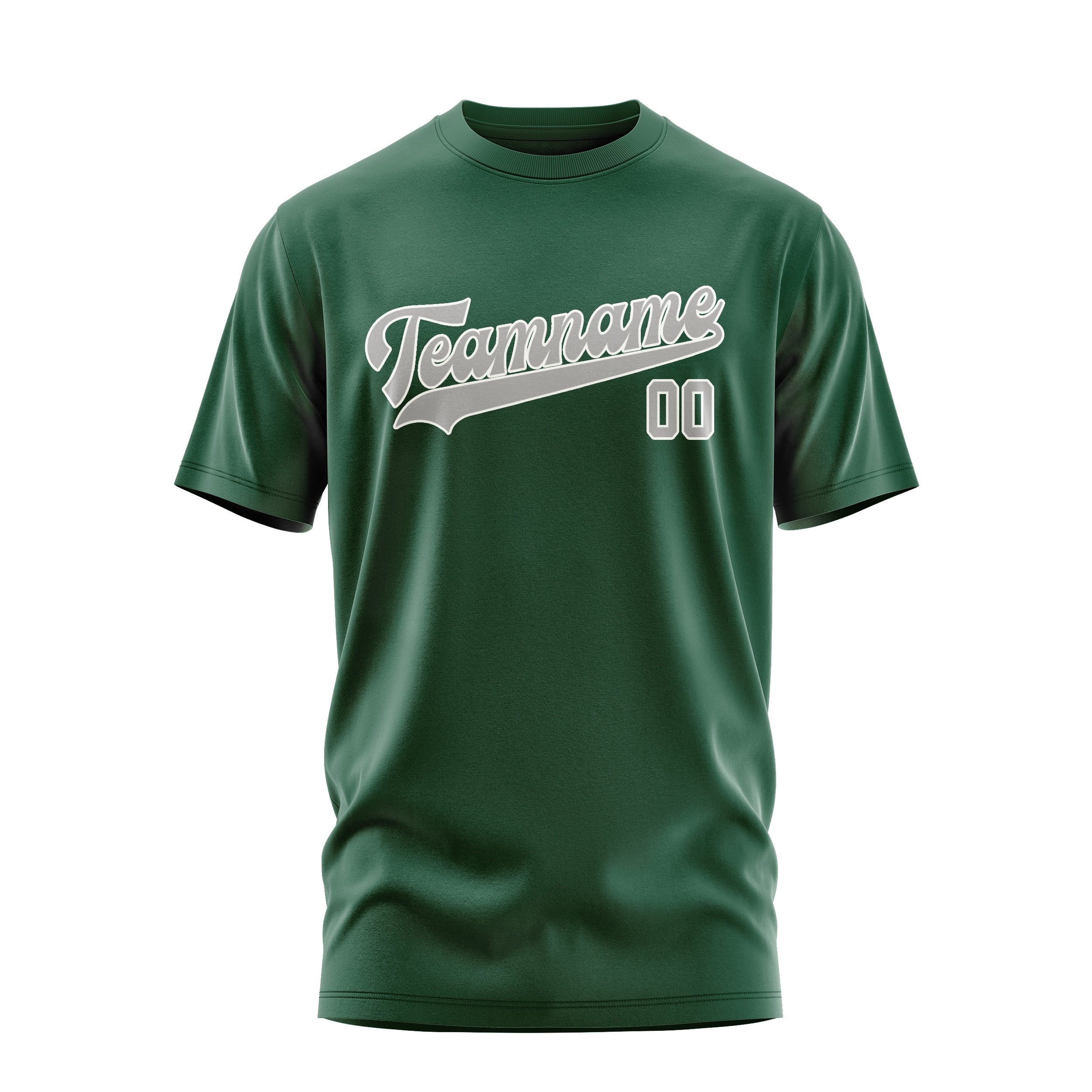 Maßgeschneidertes Moosgrün Grau T-Shirt