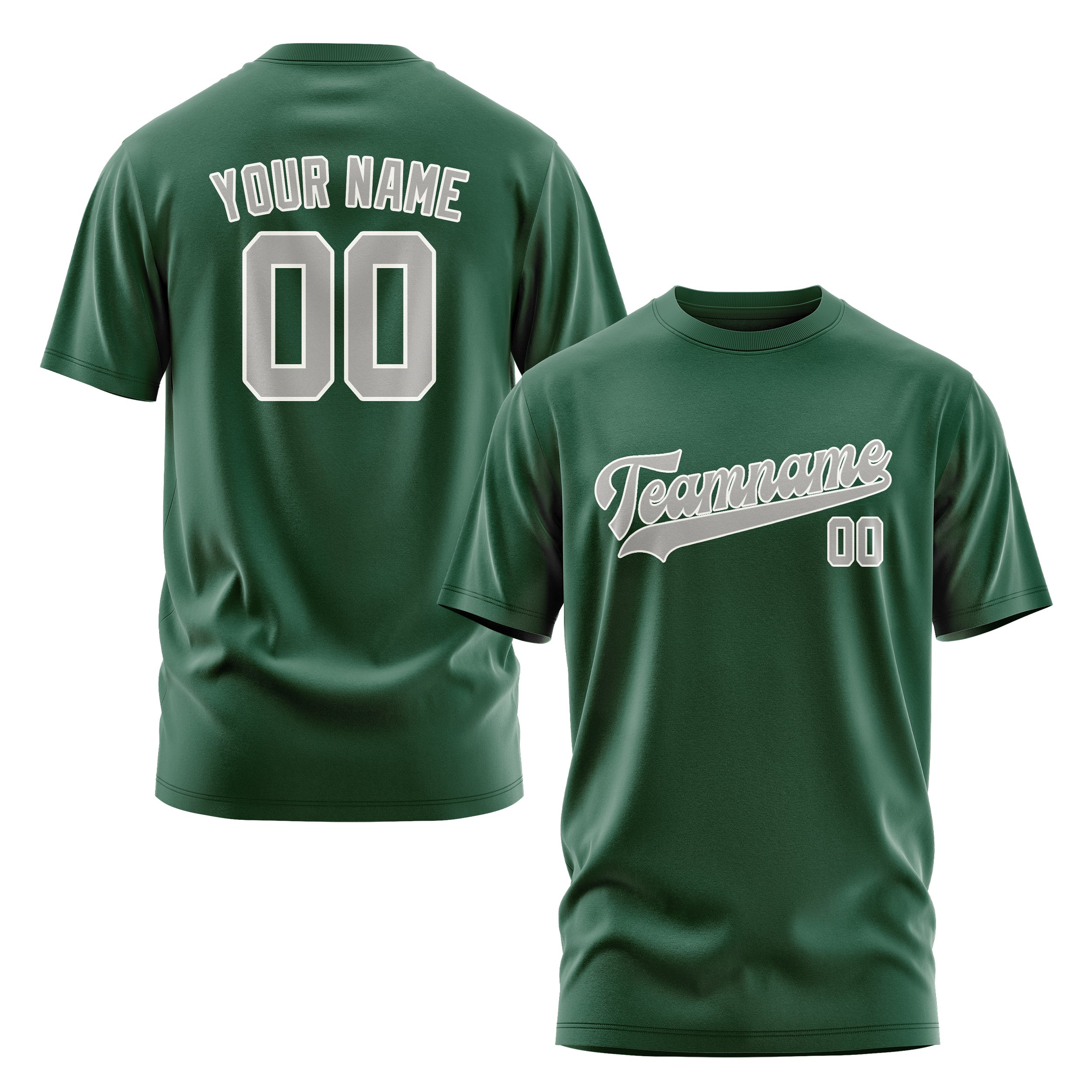 Maßgeschneidertes Moosgrün Grau T-Shirt