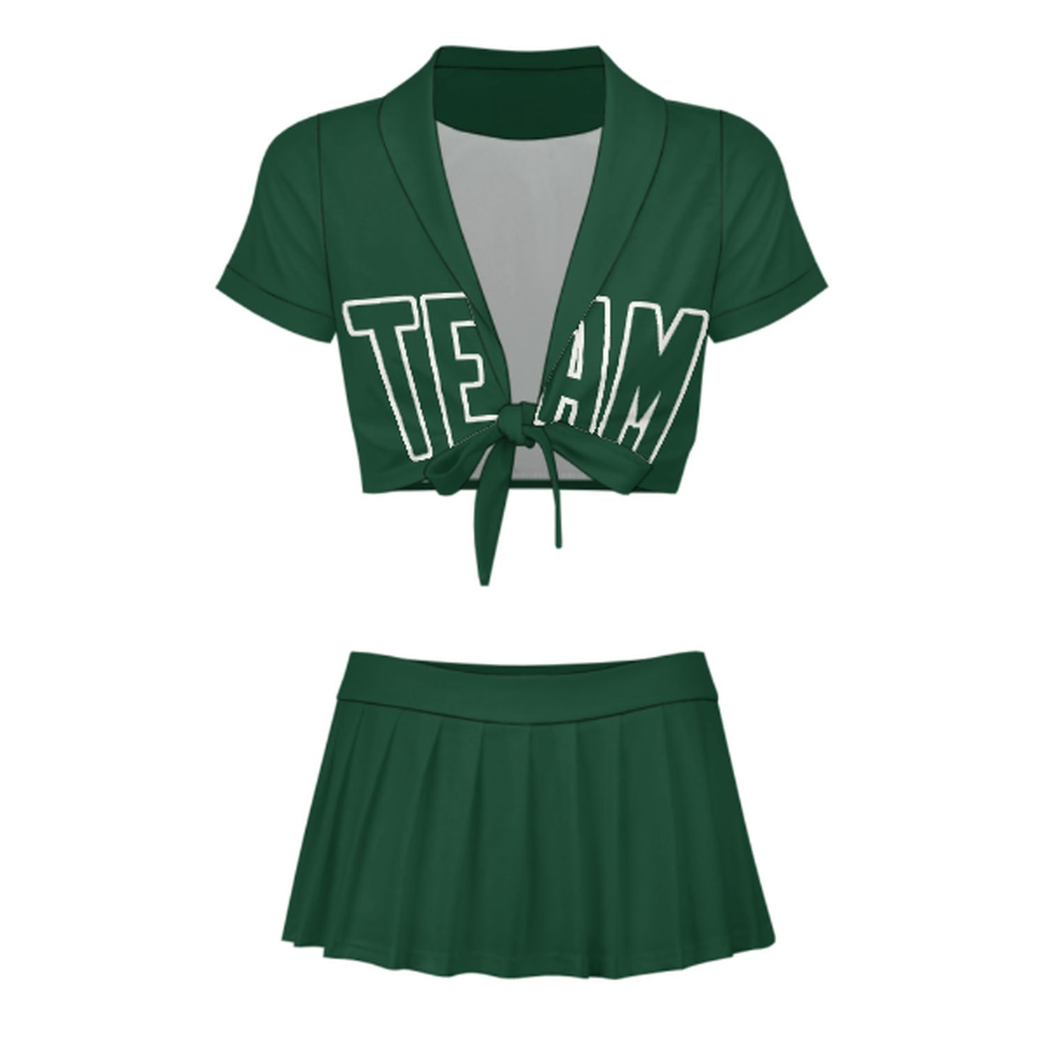 Completo da cheerleader personalizzato verde muschio
