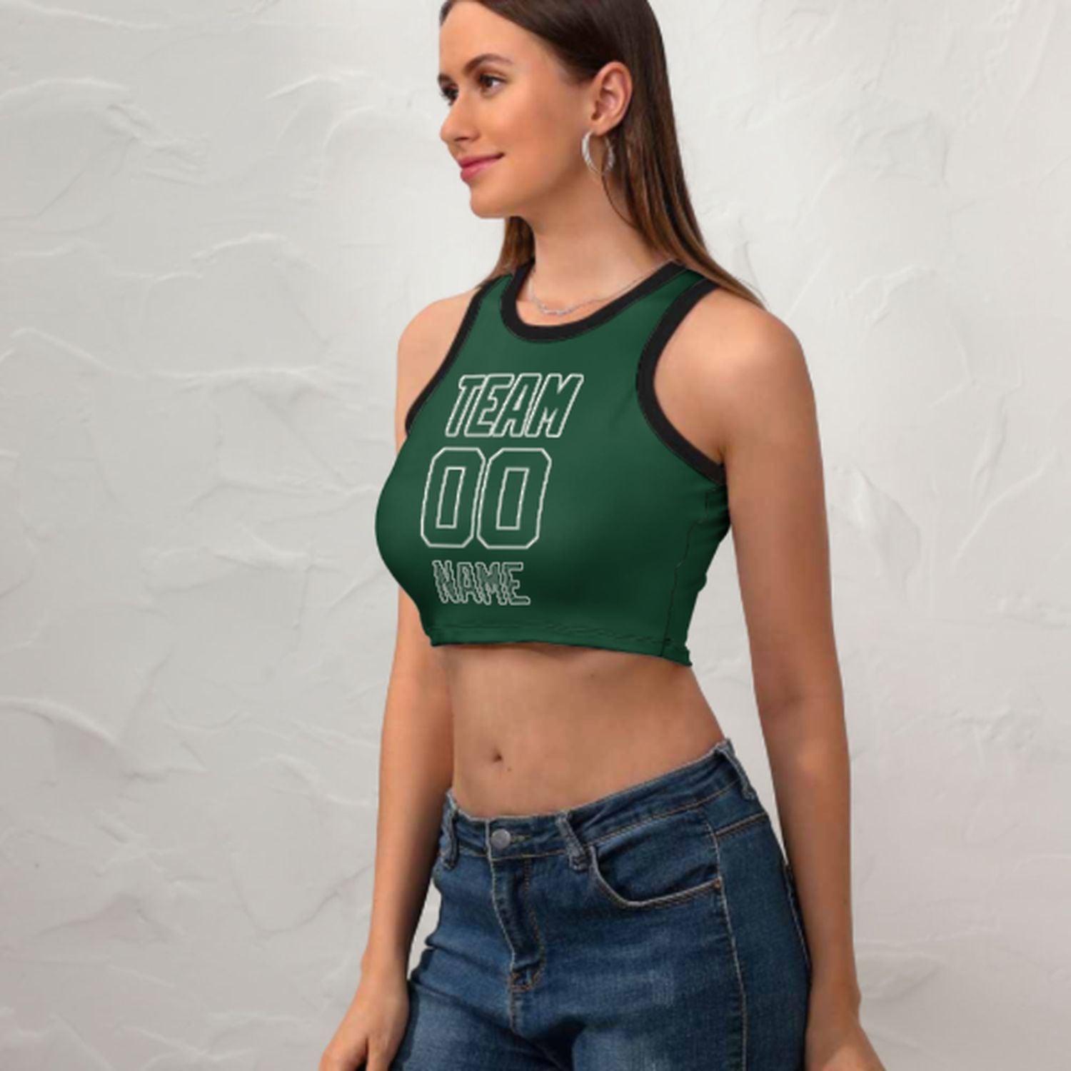 Moss-Moss-Green Moss-Green-Green Sleeveless Tank Top