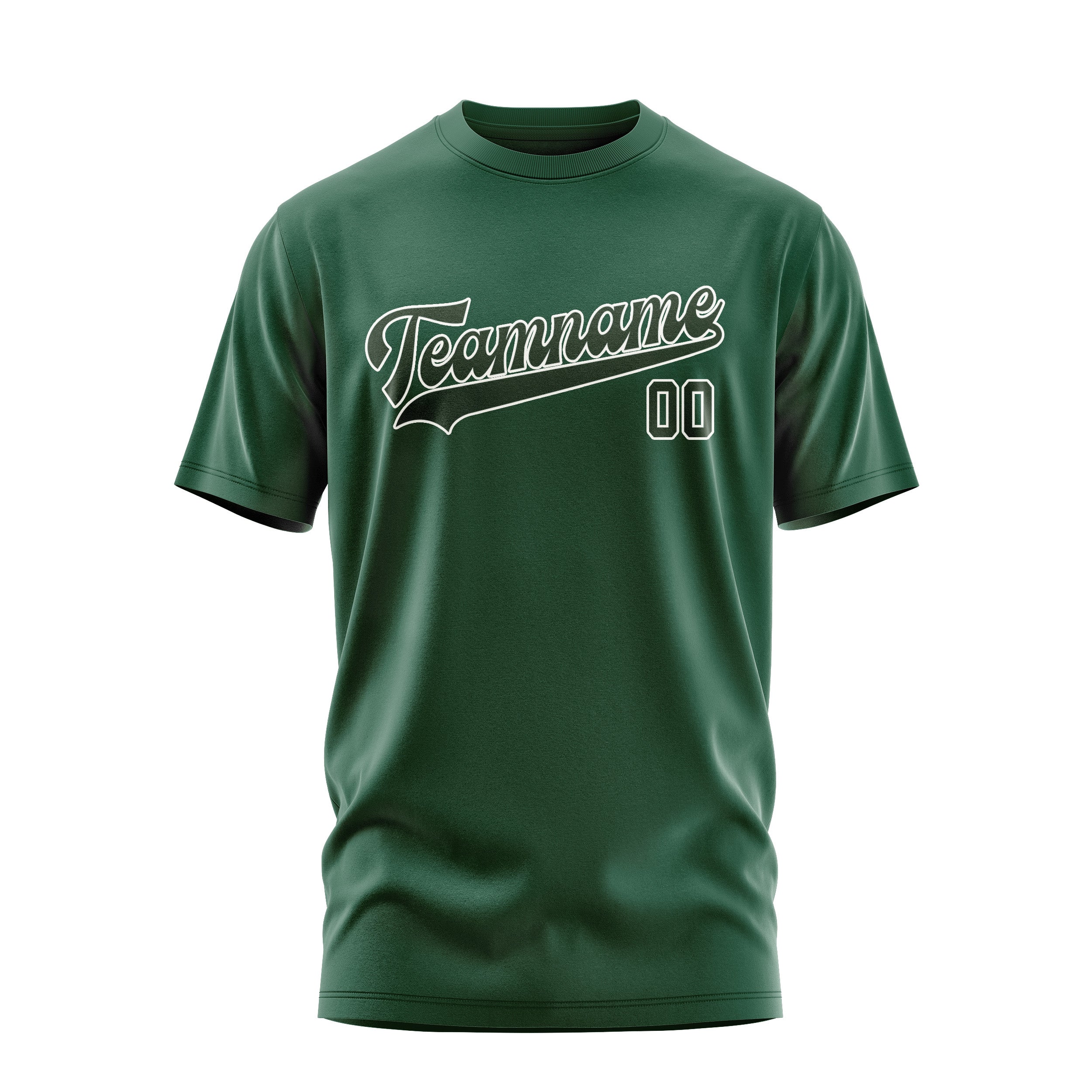Maßgeschneidertes Moosgrün Tannengrün T-Shirt