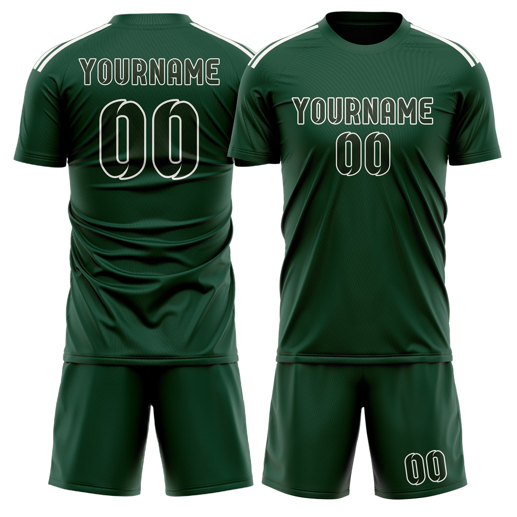 Maßgeschneidertes Professionelles Moosgrün Tannengrün Fußballtrikot-Set