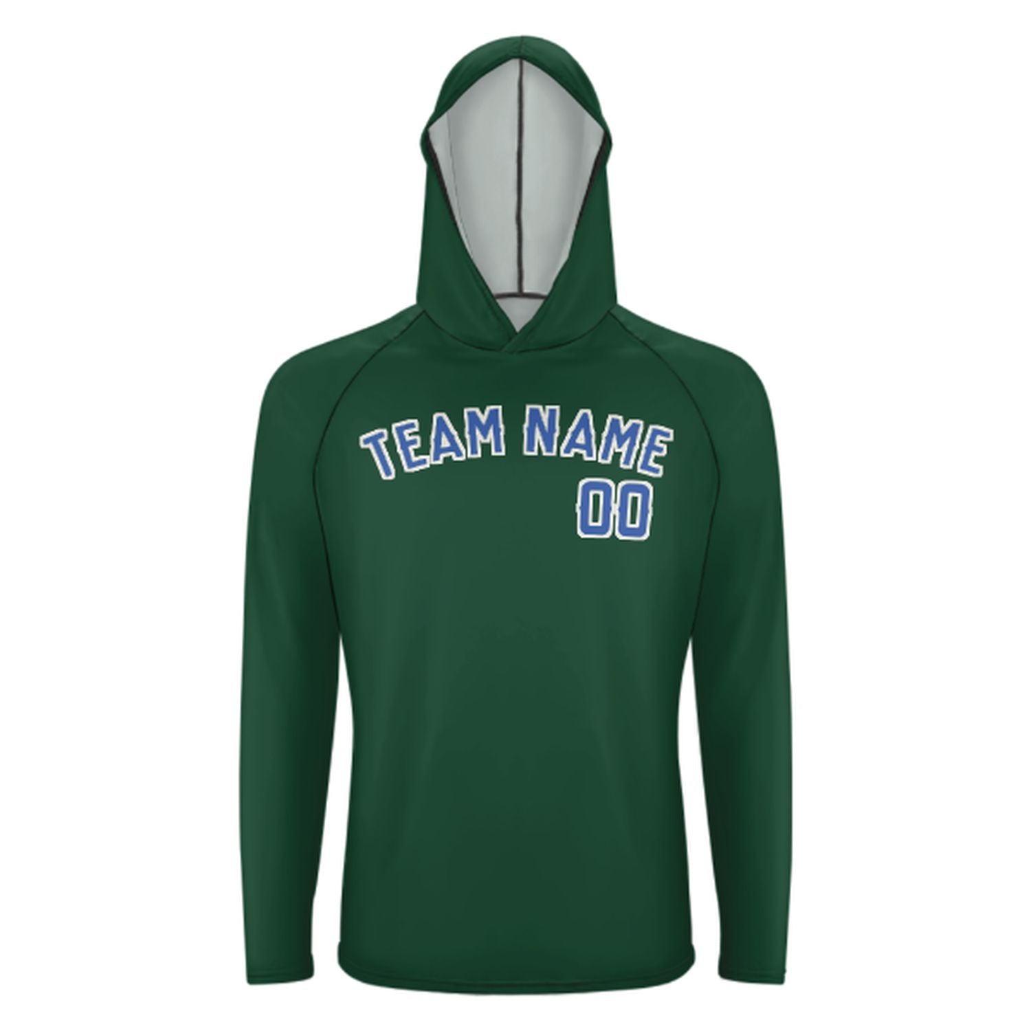 Maßgeschneidertes Moosgrün Himmelblau UV-Hoodie