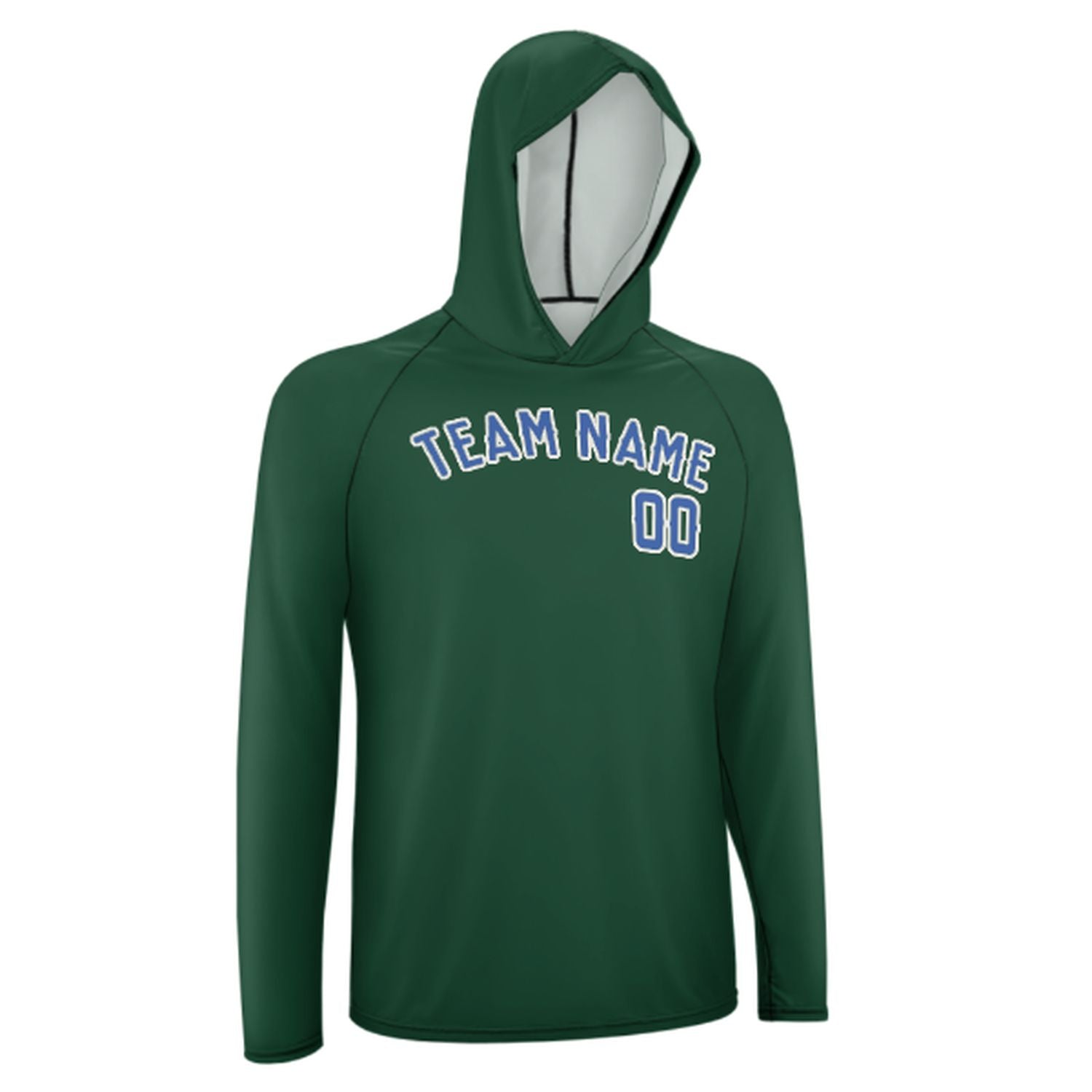 Maßgeschneidertes Moosgrün Himmelblau UV-Hoodie