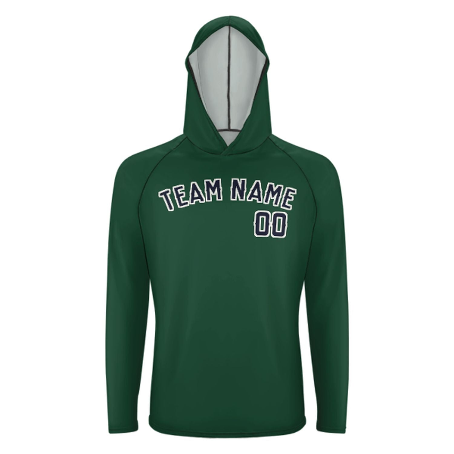 Maßgeschneidertes Moosgrün Stahlblau UV-Hoodie