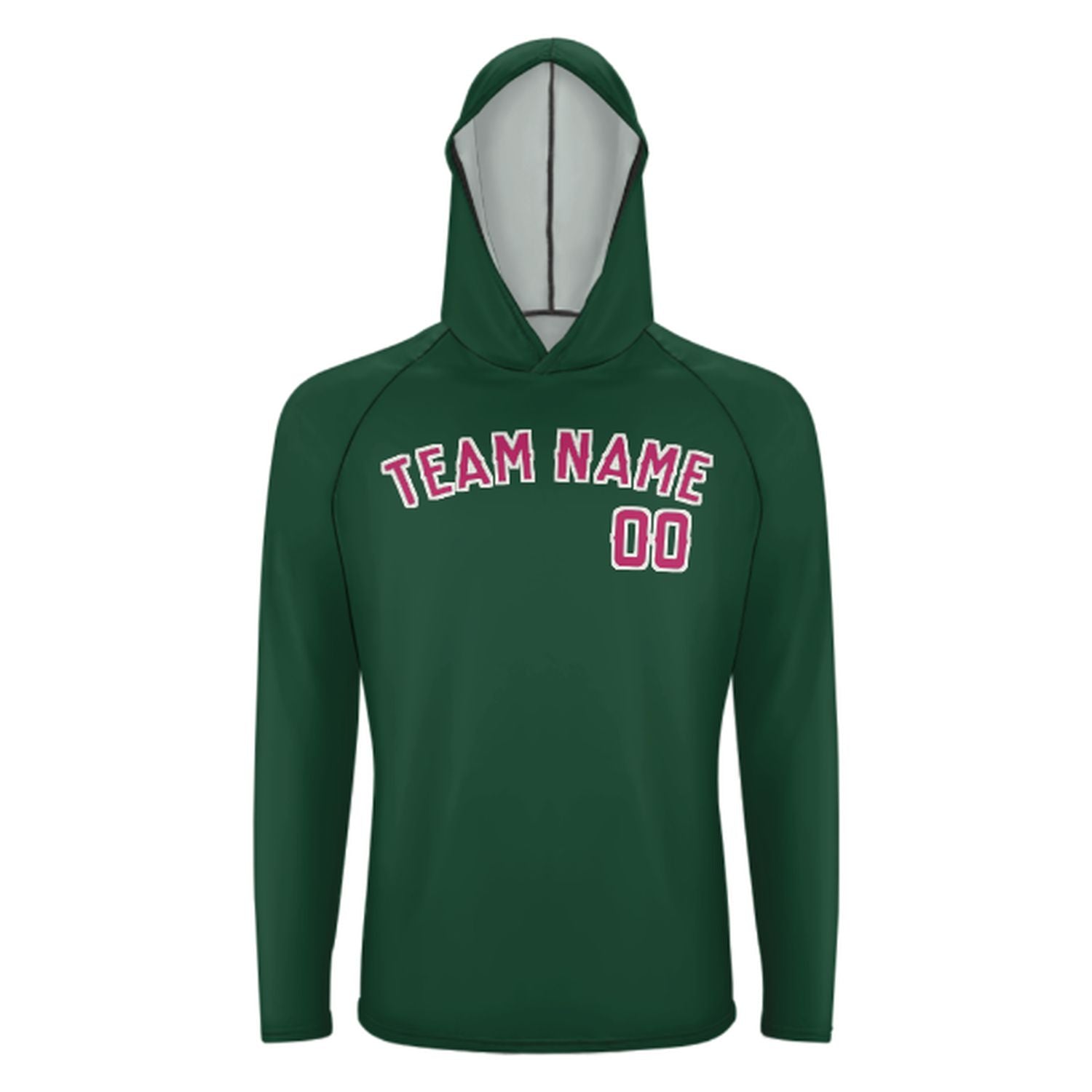 Maßgeschneidertes Moosgrün Rosarot UV-Hoodie