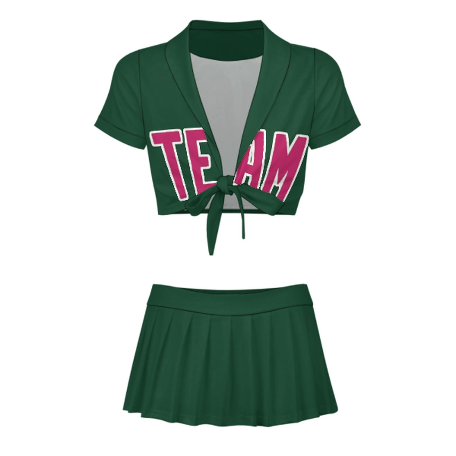 Completo da cheerleader rosa verde muschio personalizzato