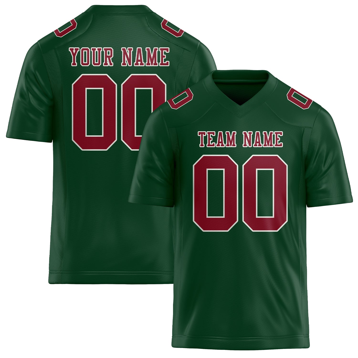 Maßgeschneidertes Professionelles Moosgrün Karmesinrot Rugbytrikot