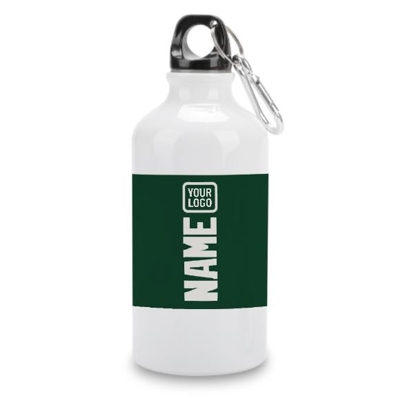 Maßgeschneidertes Moosgrün Weiß Sportflasche