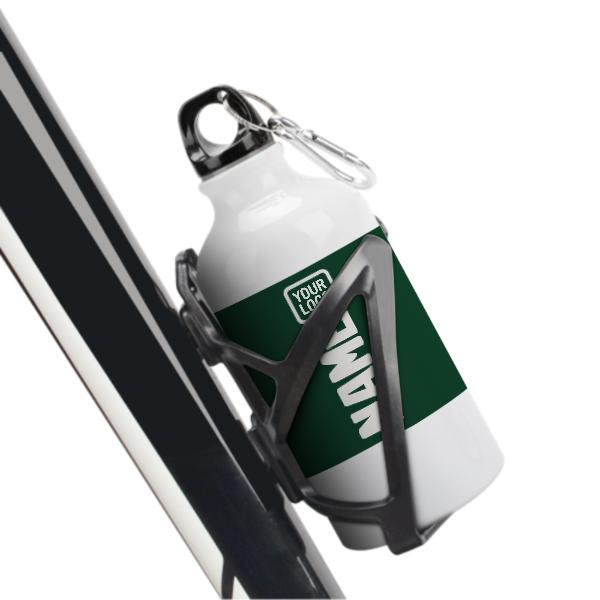 Maßgeschneidertes Moosgrün Weiß Sportflasche