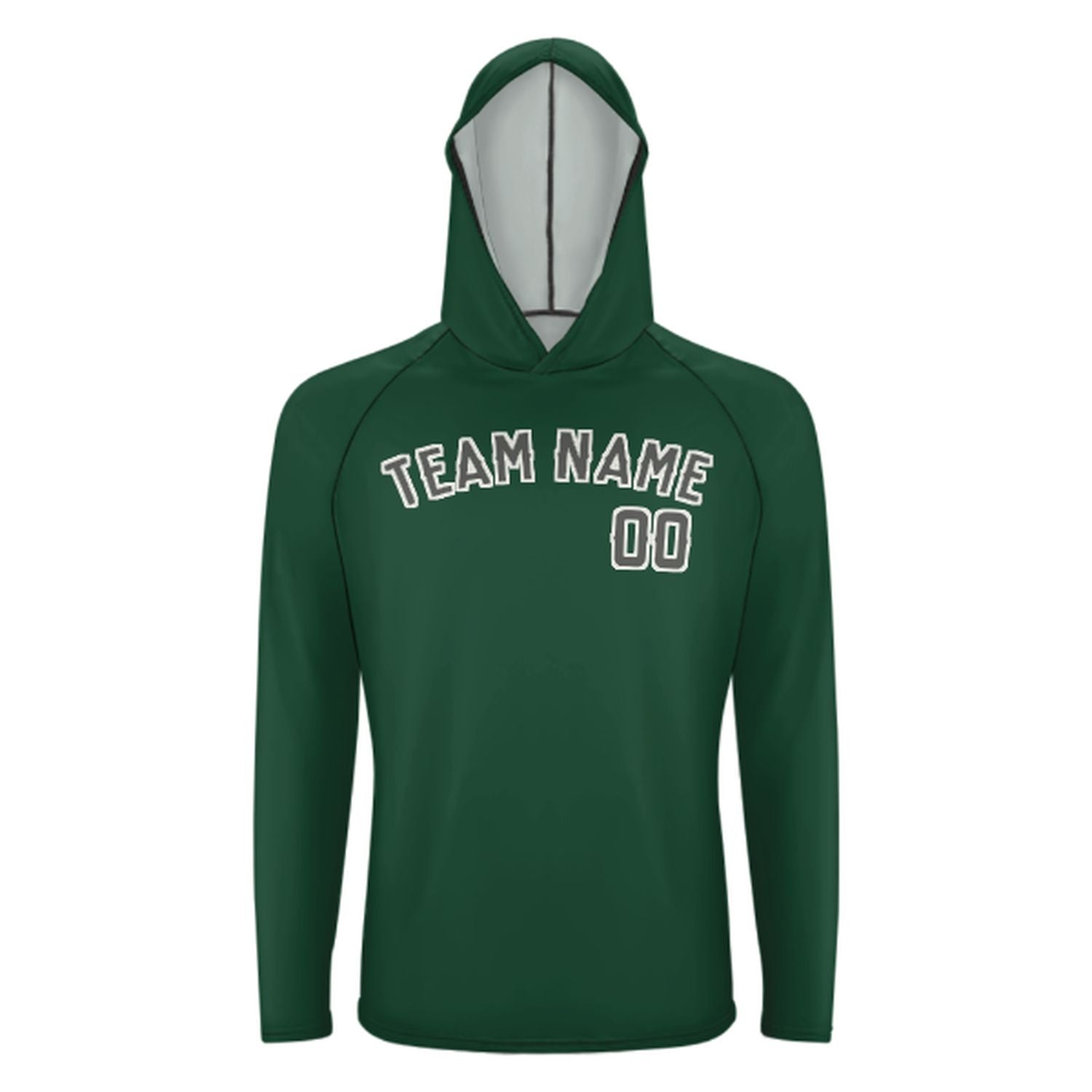 Maßgeschneidertes Moosgrün Dunkelgrau UV-Hoodie