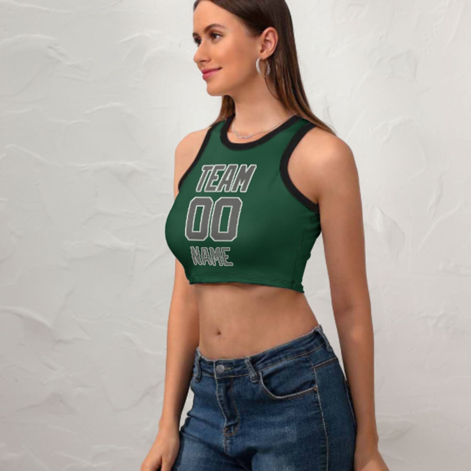 Moss-Moss-Moss-Green Skur ta 'Tank Tank bla kmiem skur
