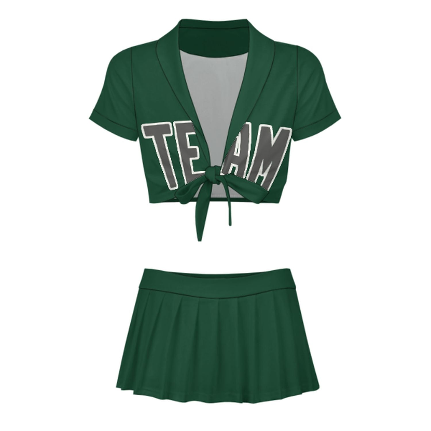 Completo da cheerleader grigio scuro verde muschio personalizzato