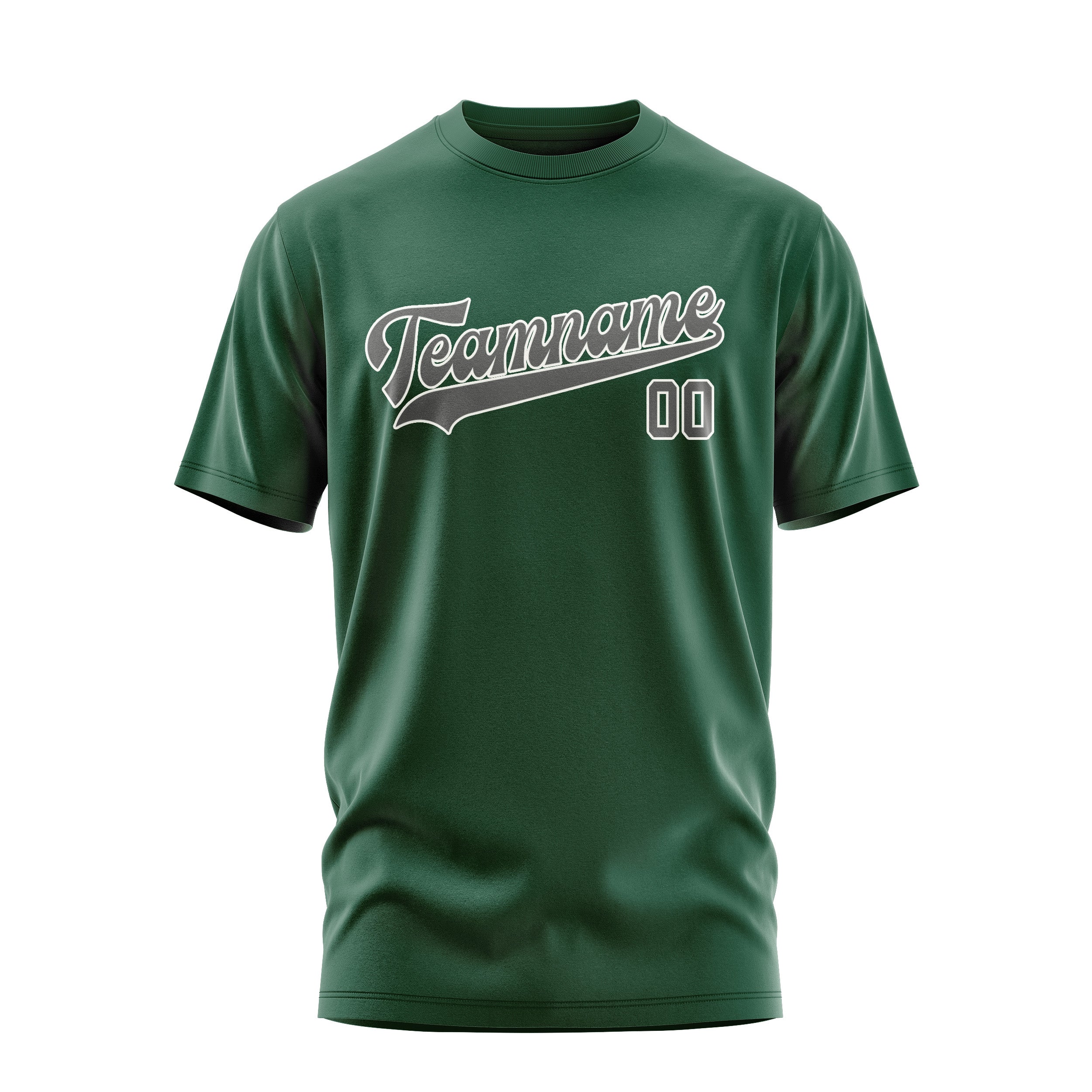 Maßgeschneidertes Moosgrün Dunkelgrau T-Shirt
