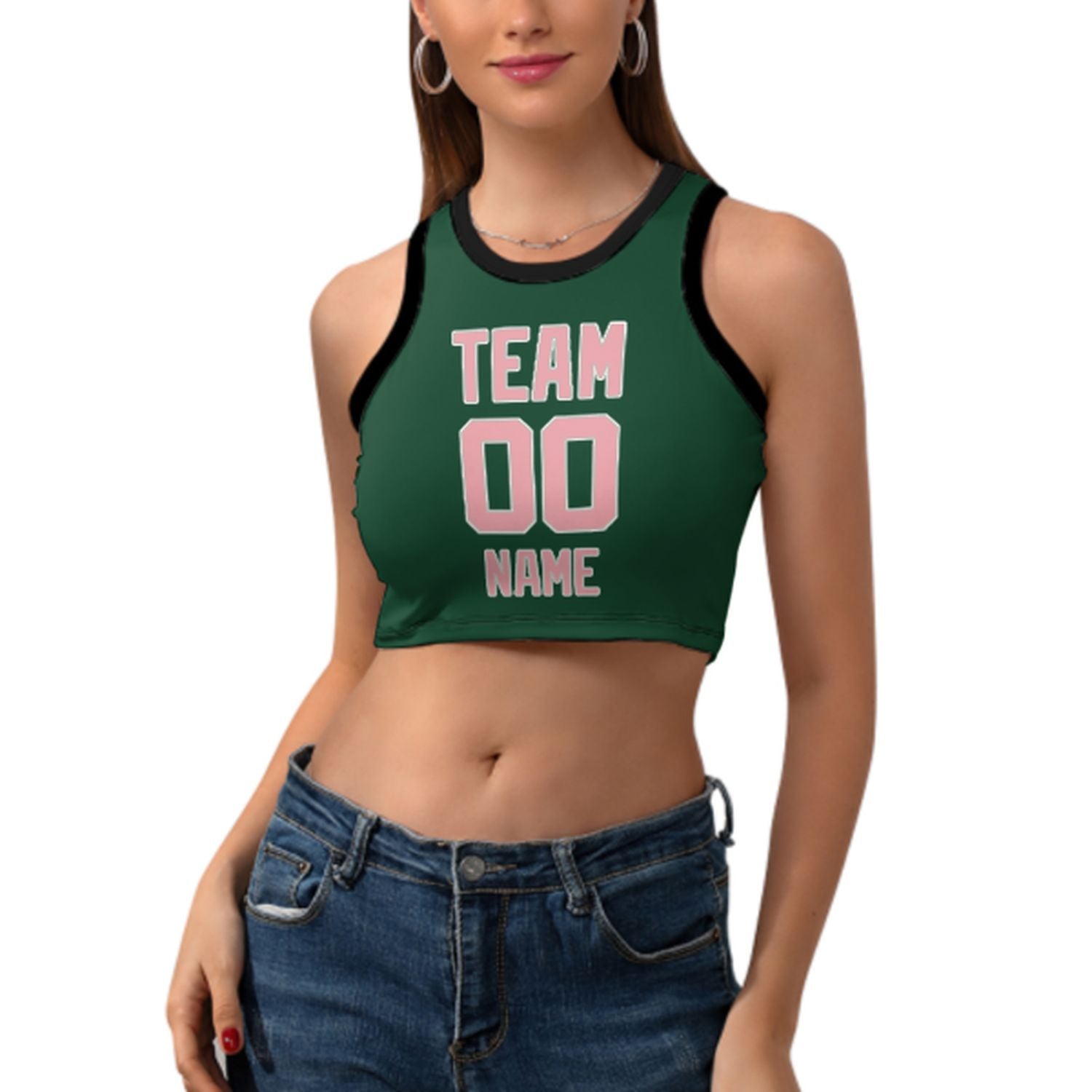 MOSS MA imfassla Moss-Green Roża Sleek Tank Top