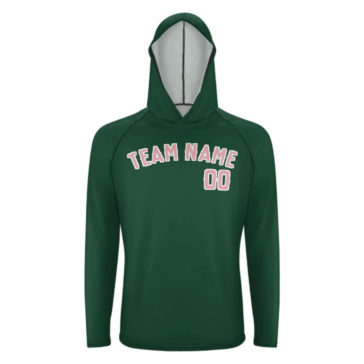 Maßgeschneidertes Moosgrün Rosa UV-Hoodie