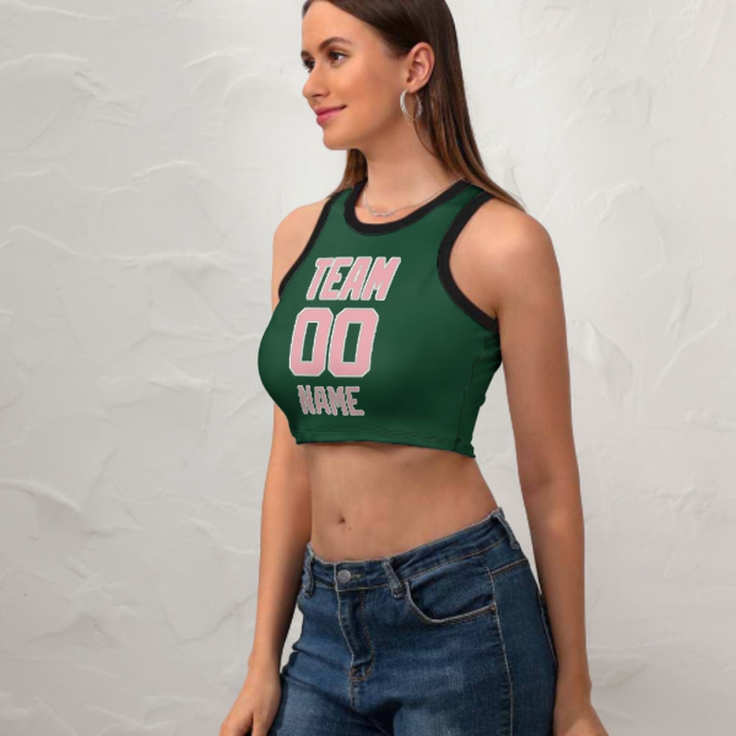 MOSS MA imfassla Moss-Green Roża Sleek Tank Top