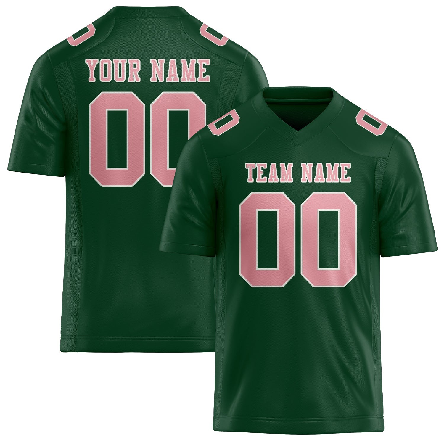 Maßgeschneidertes Professionelles Moosgrün Rosa Rugbytrikot