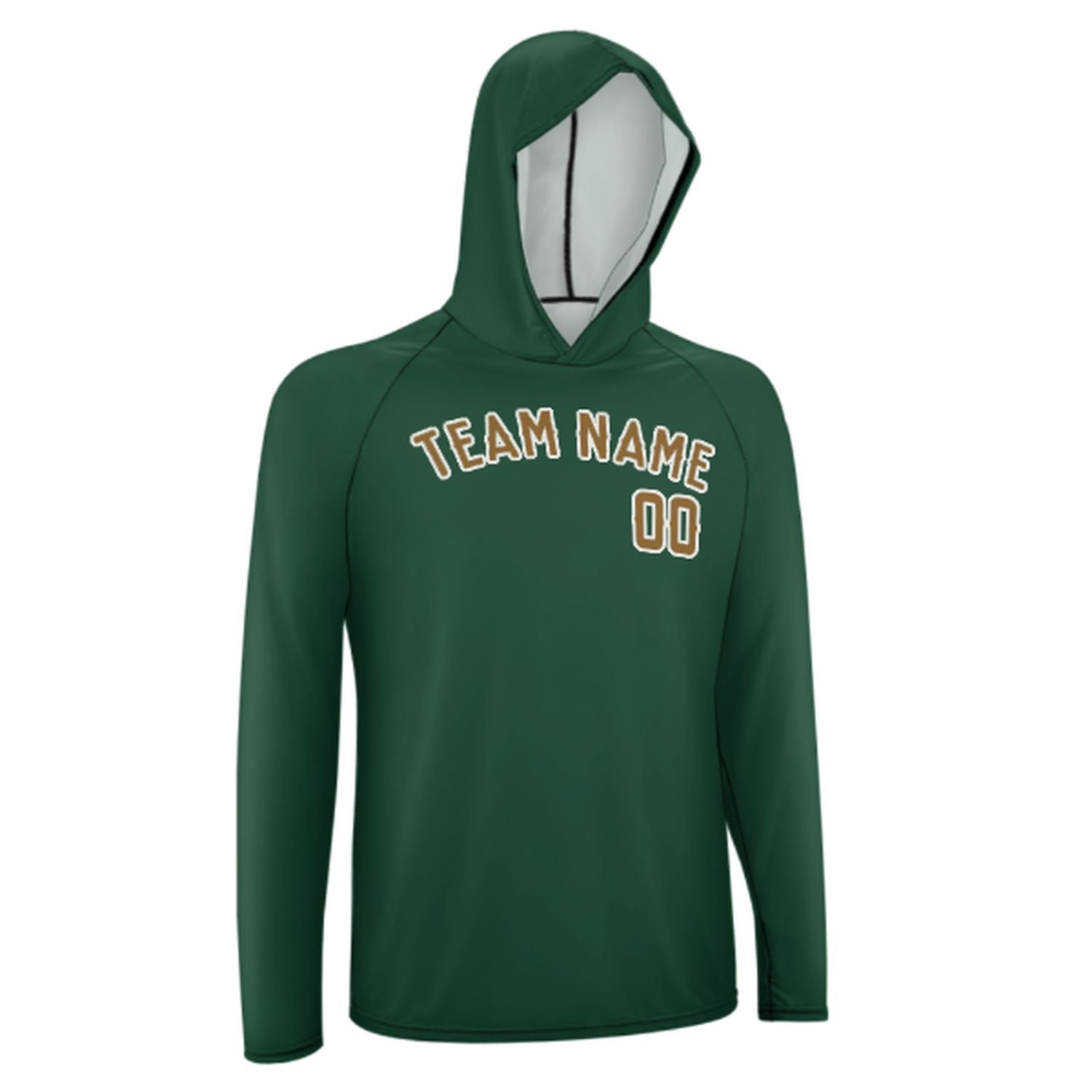 Maßgeschneidertes Moosgrün Khaki UV-Hoodie