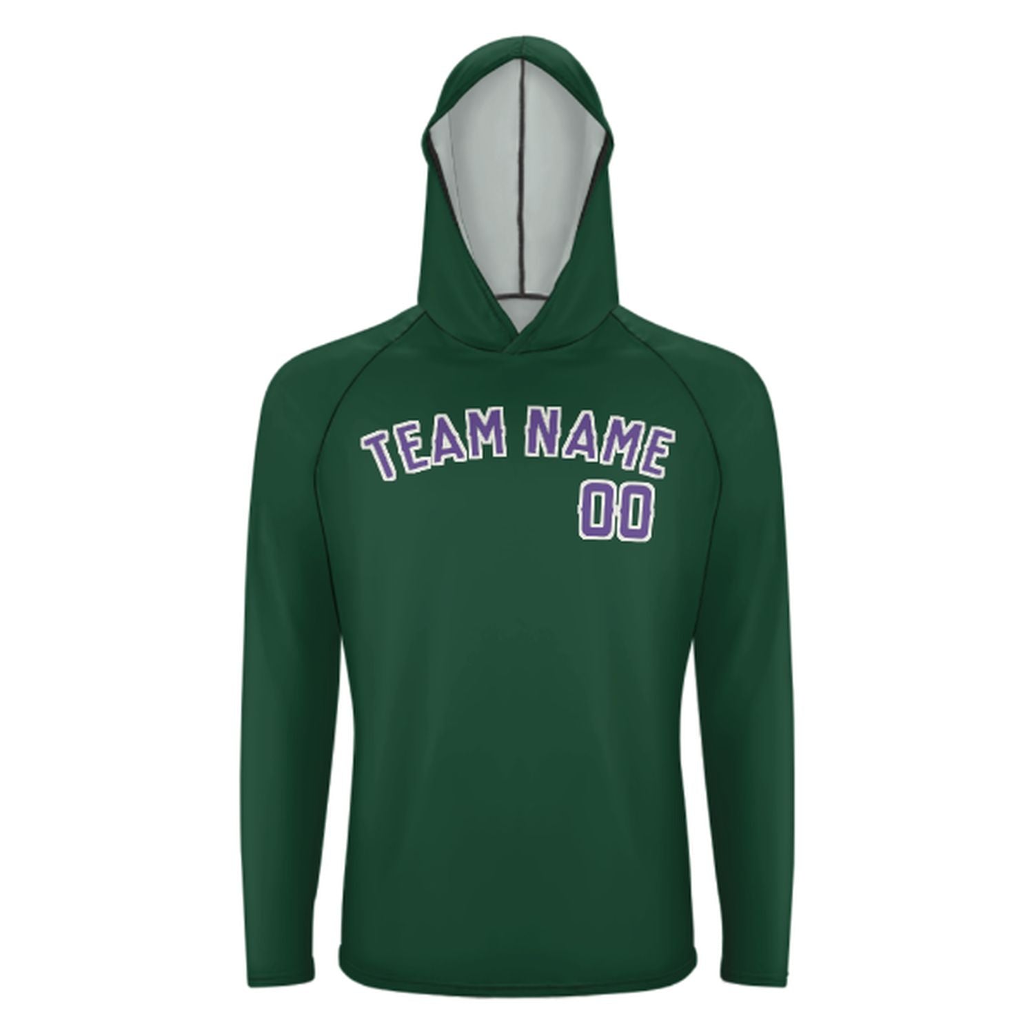 Maßgeschneidertes Moosgrün Lavendel UV-Hoodie